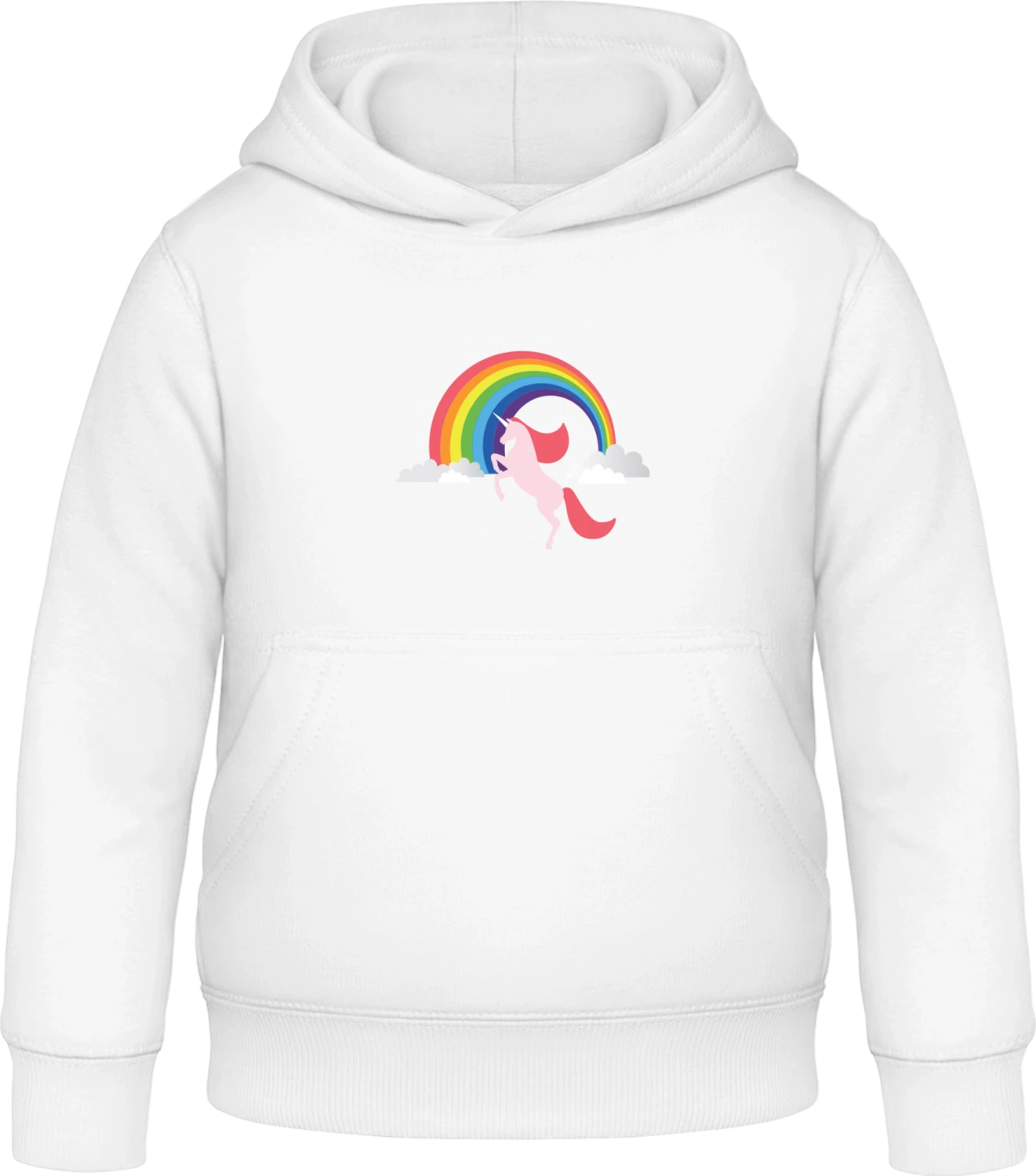 Unicorn With Rainbow - Arctic white Awdis Hoodie Kids - Front