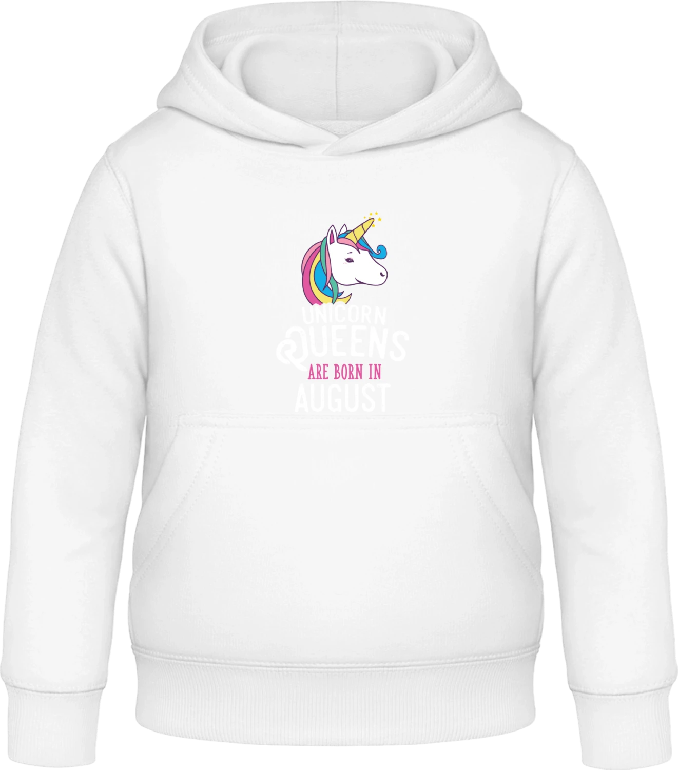 Unicorn Queens Are Born In August - Arctic white Awdis Hoodie Kids - Front