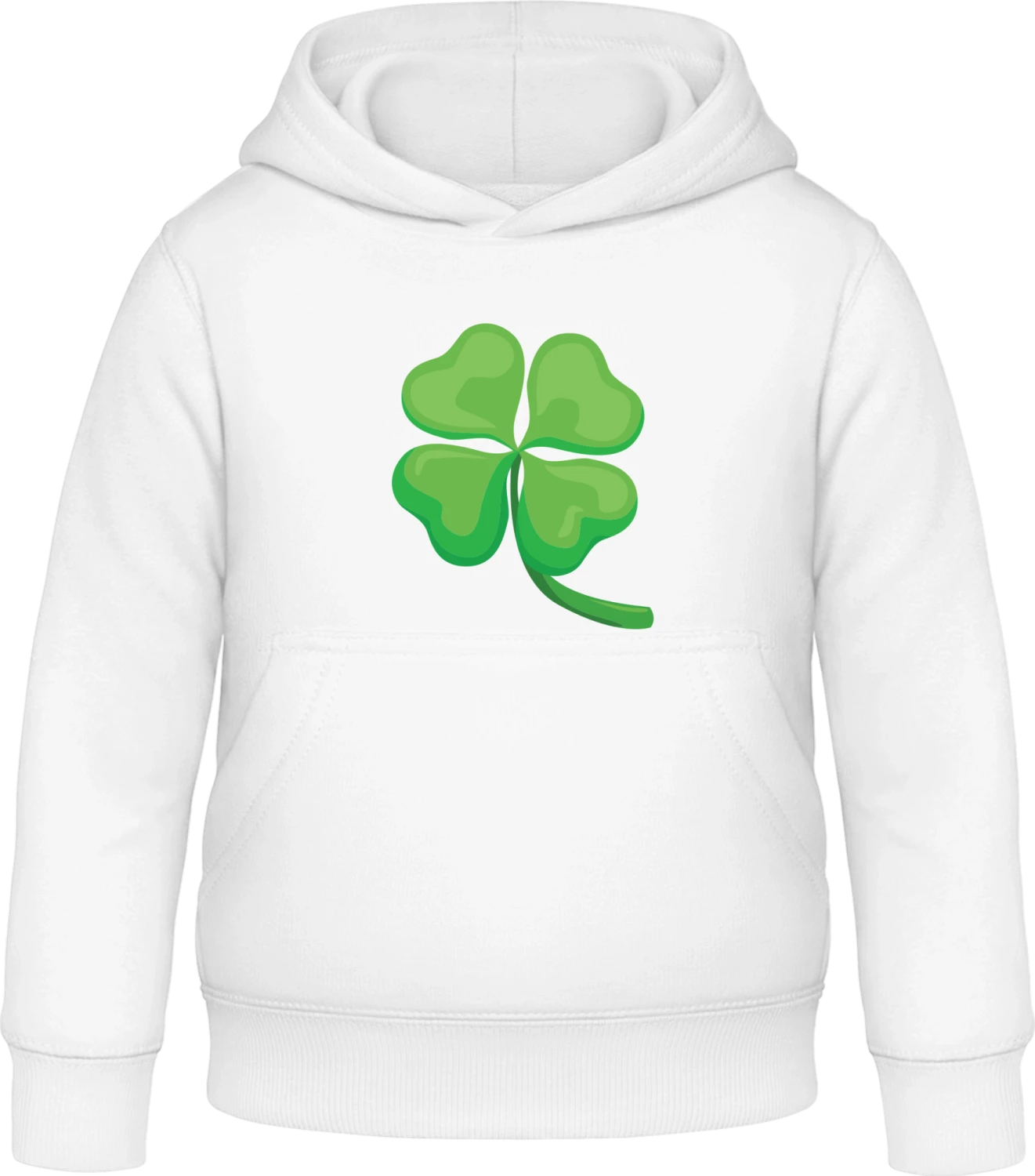 Four Leaf Clover - Arctic white Awdis Hoodie Kids - Front