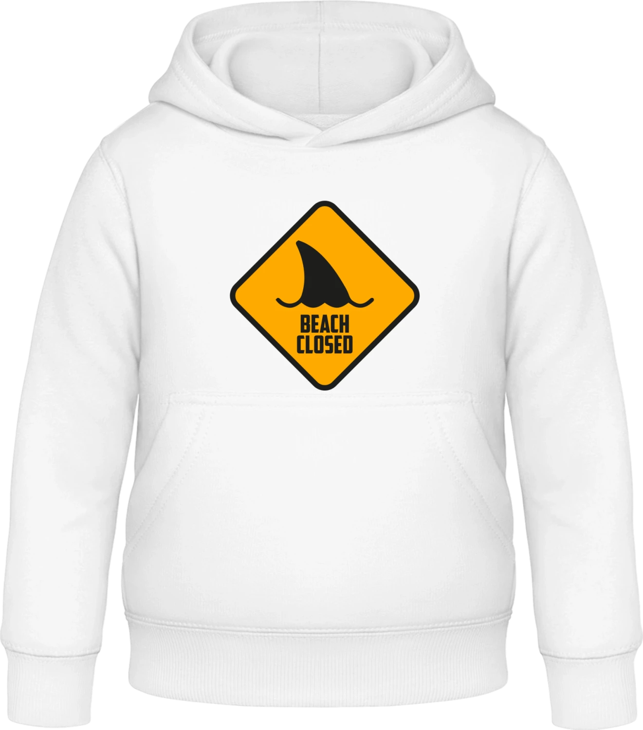 Beach Closed Warning - Arctic white Awdis Hoodie Kids - Front