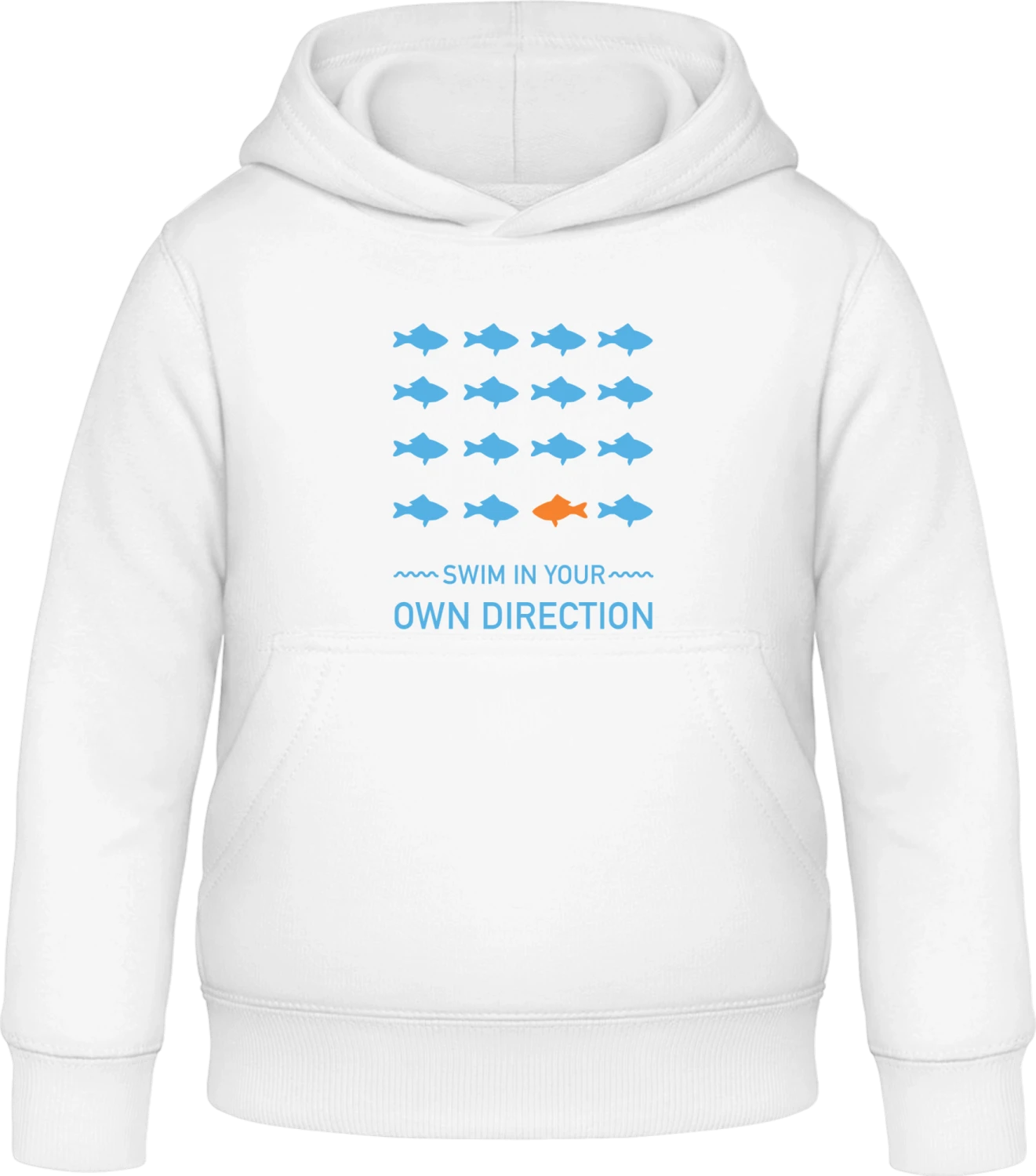 Swim In Your Own Direction - Arctic white Awdis Hoodie Kids - Front