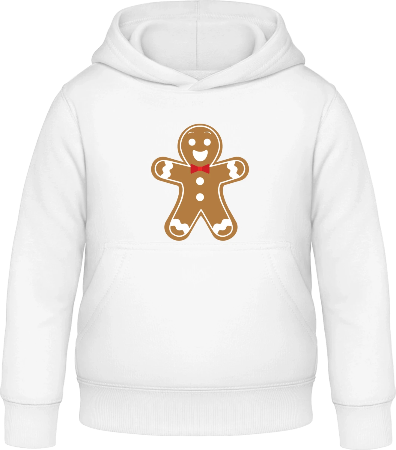 Happy Gingerbread Man - Arctic white Awdis Hoodie Kids - Front