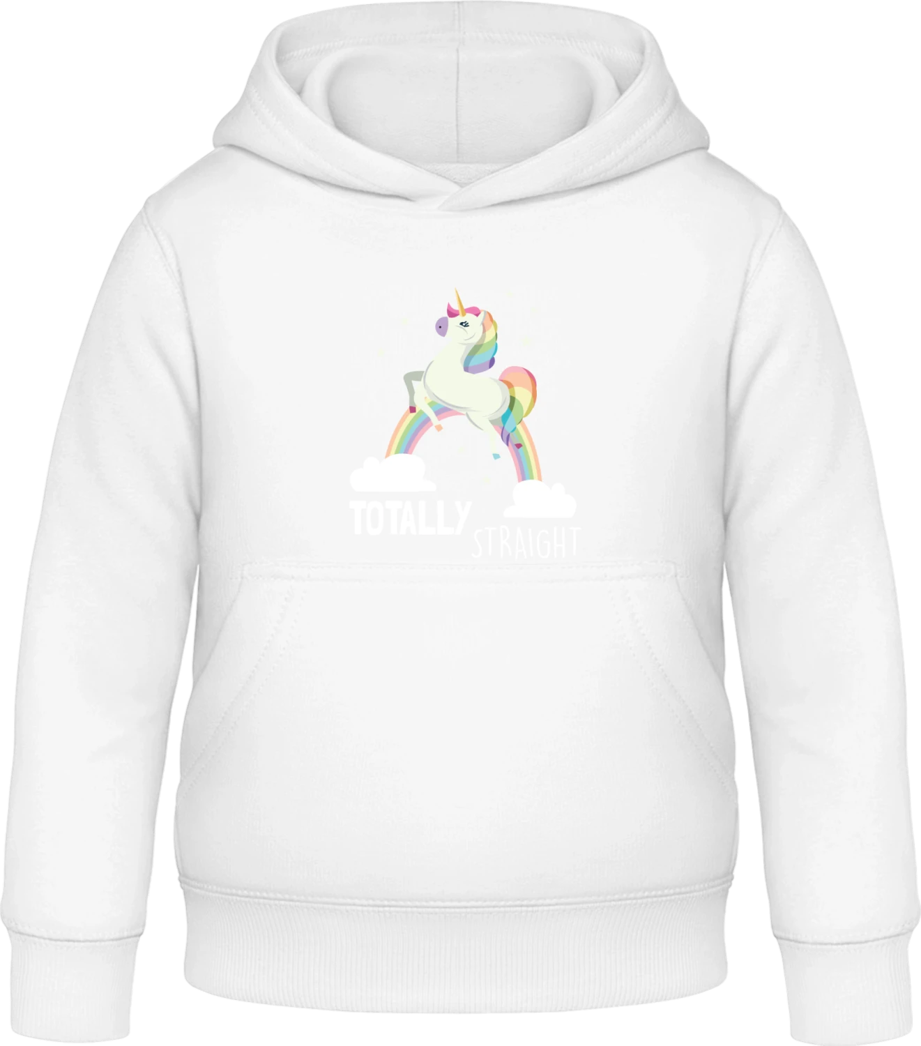 Totally Straight - Arctic white Awdis Hoodie Kids - Front