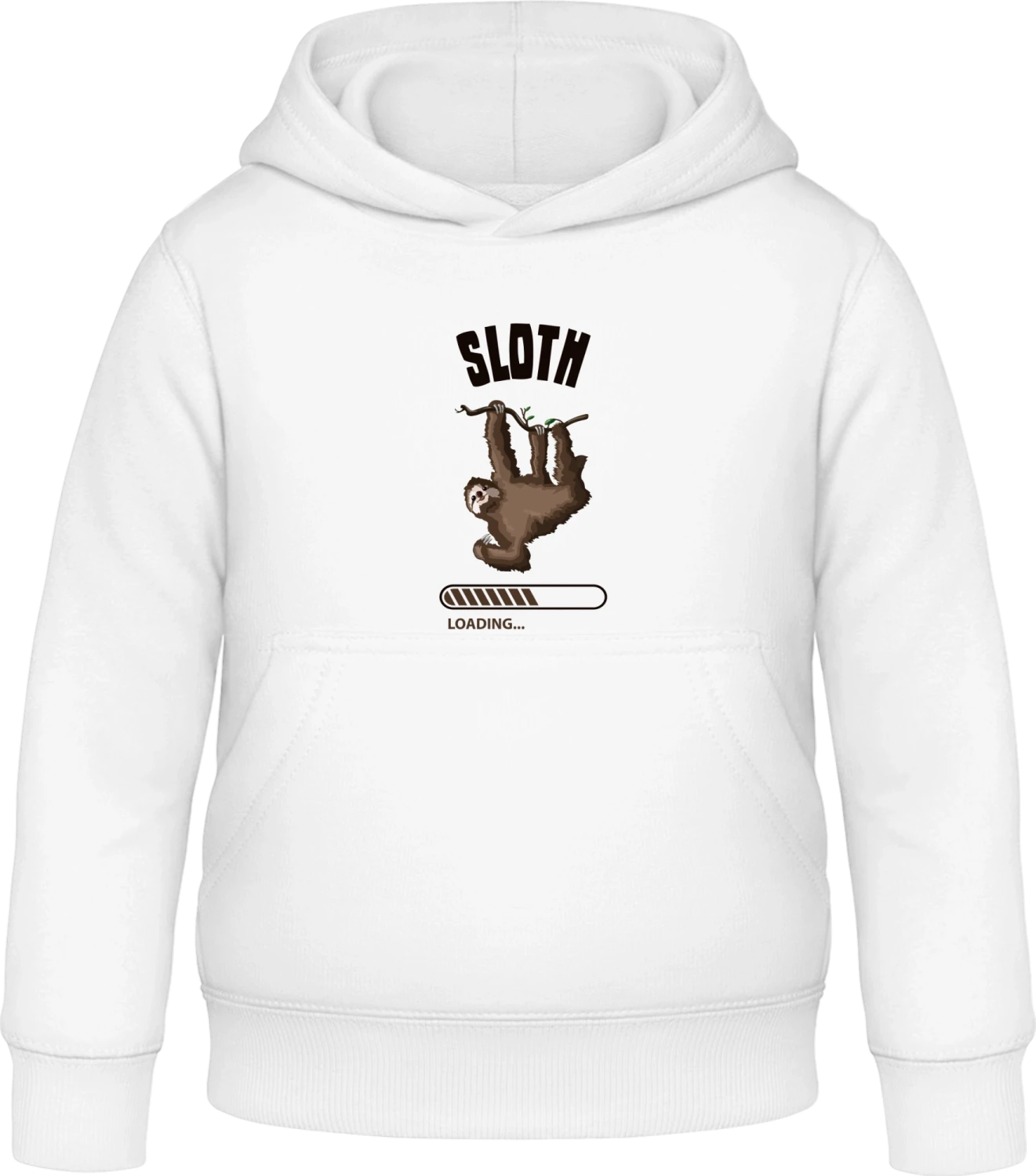 Sloth Loading - Arctic white Awdis Hoodie Kids - Front