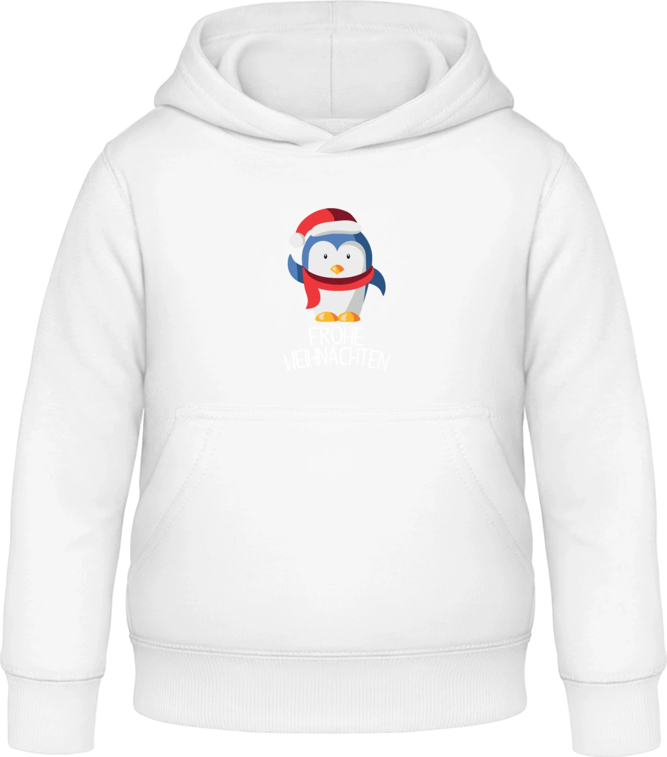 Frohe Weihnachten Pinguin - Arctic white Awdis Hoodie Kids - Front