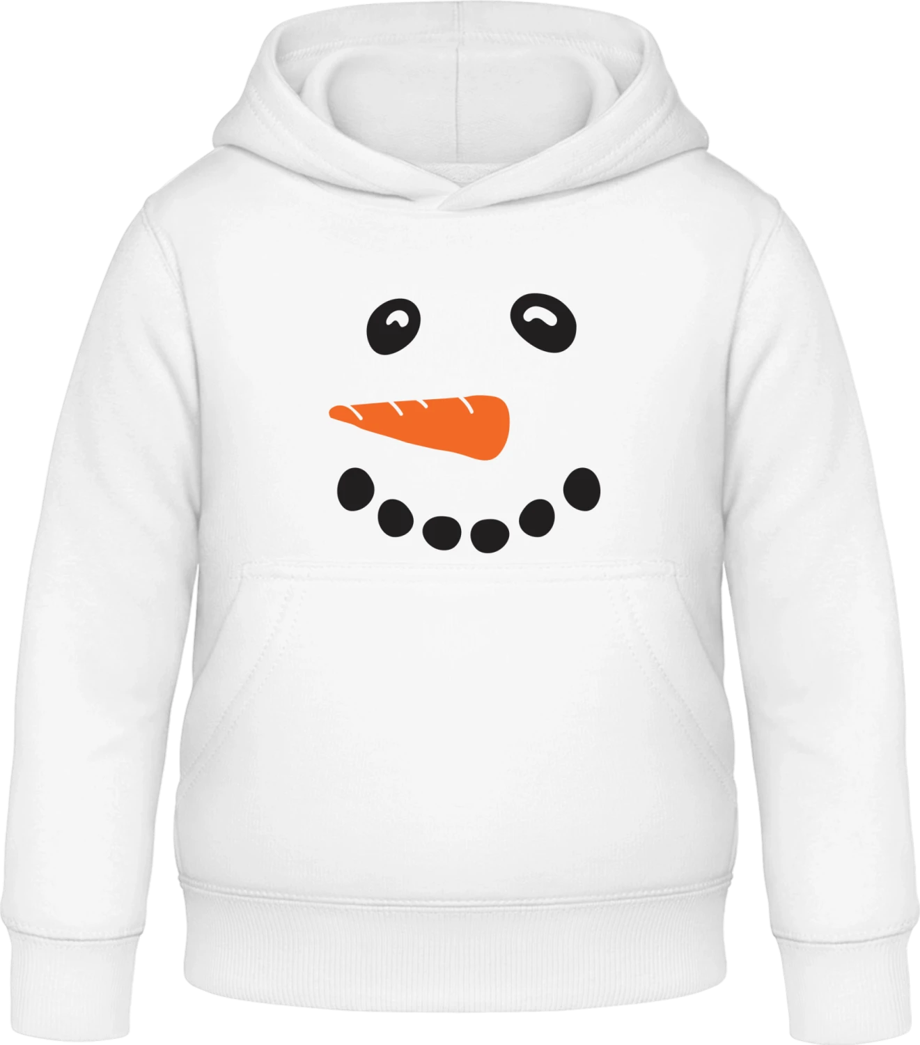 Snowman Face Effect - Arctic white Awdis Hoodie Kids - Front