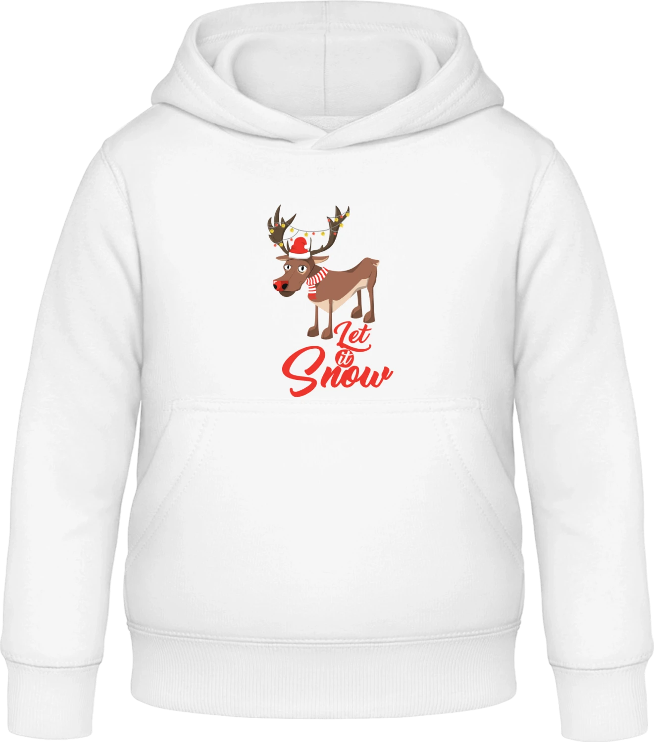 Let It Snow Reindeer - Arctic white Awdis Hoodie Kids - Front