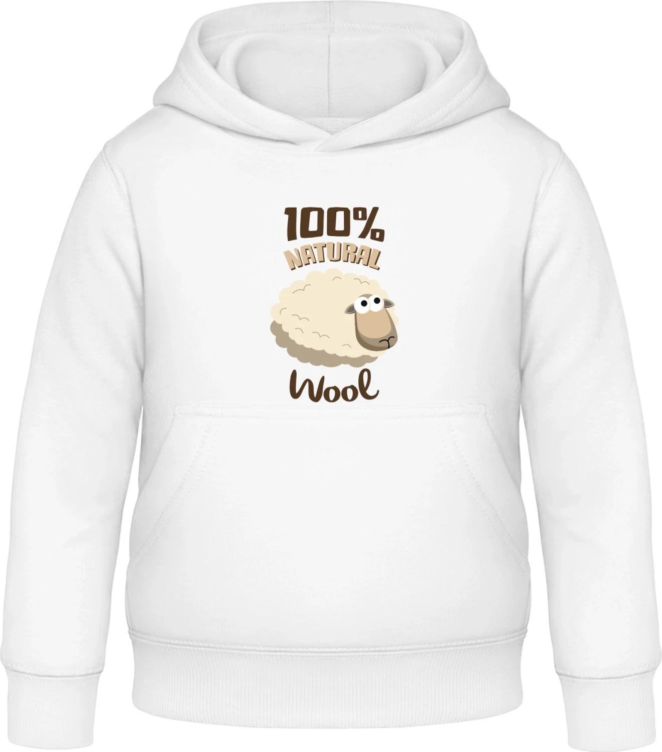 Natural Wool - Arctic white Awdis Hoodie Kids - Front