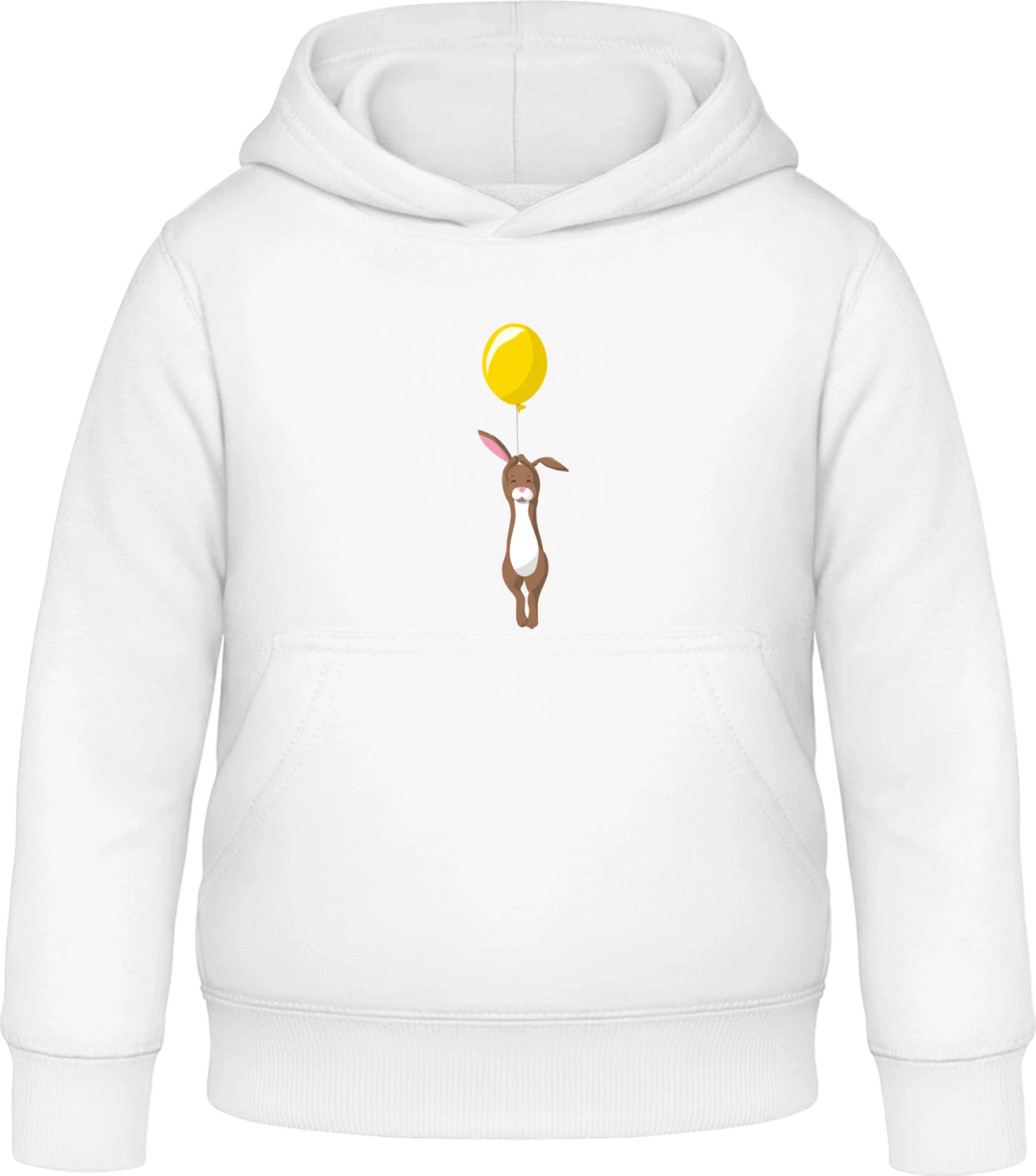 Bunny With a Balloon - Arctic white Awdis Hoodie Kids - Front