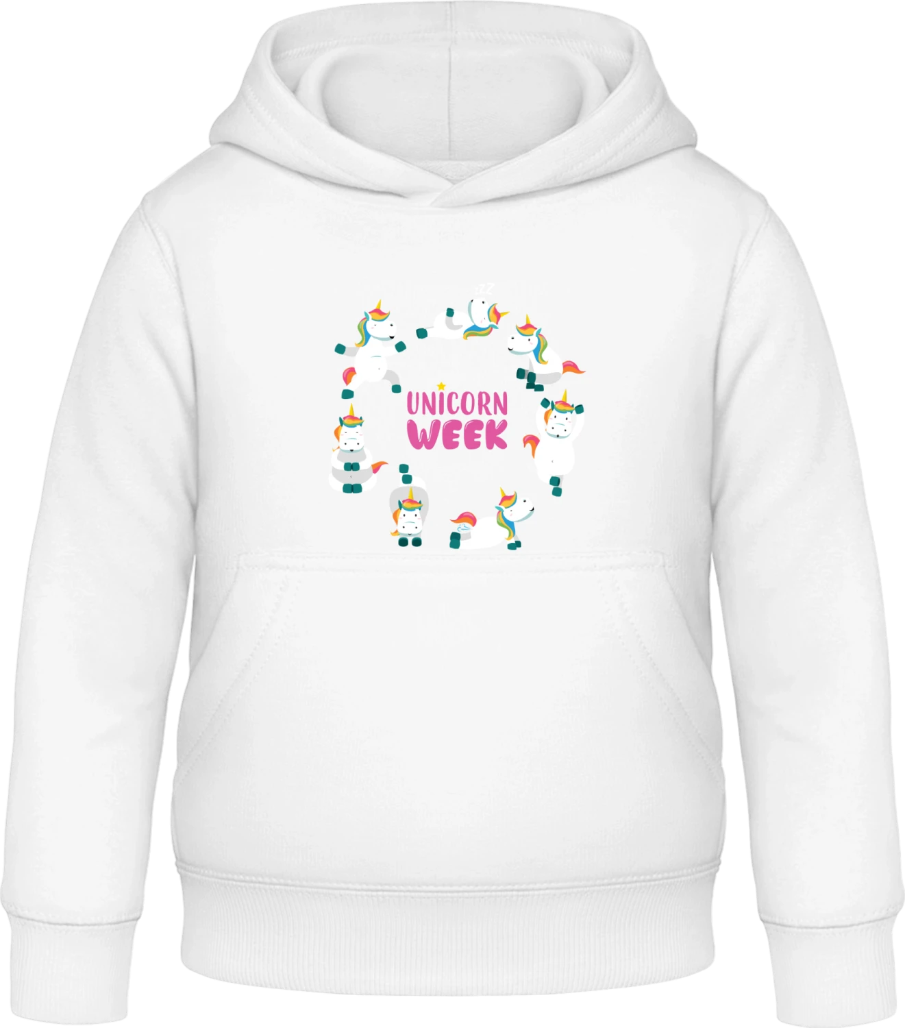 Unicorn Week - Arctic white Awdis Hoodie Kids - Front