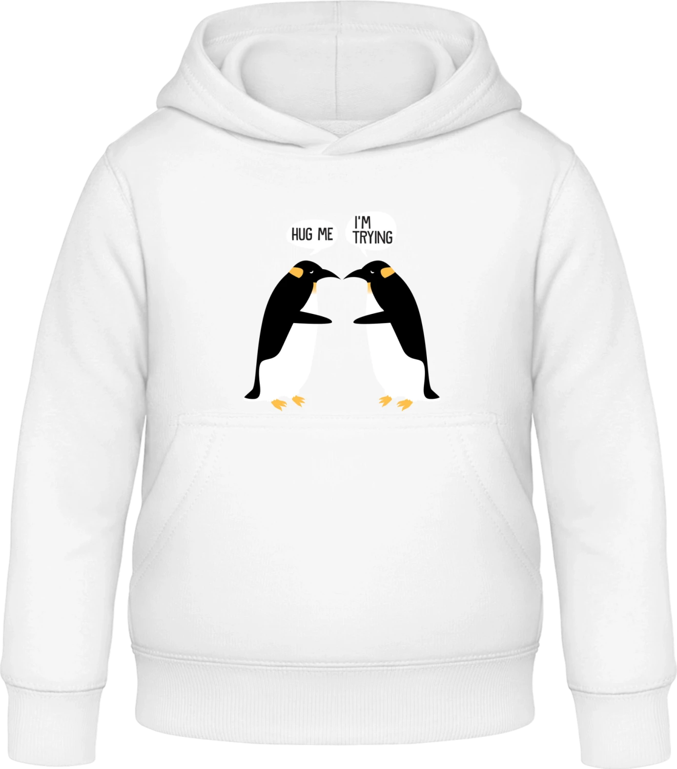 Penguin Hug Problems - Arctic white Awdis Hoodie Kids - Front