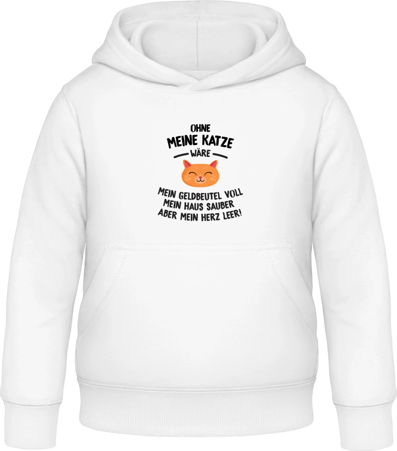 Ohne meine Katze - Arctic white Awdis Hoodie Kids - Front