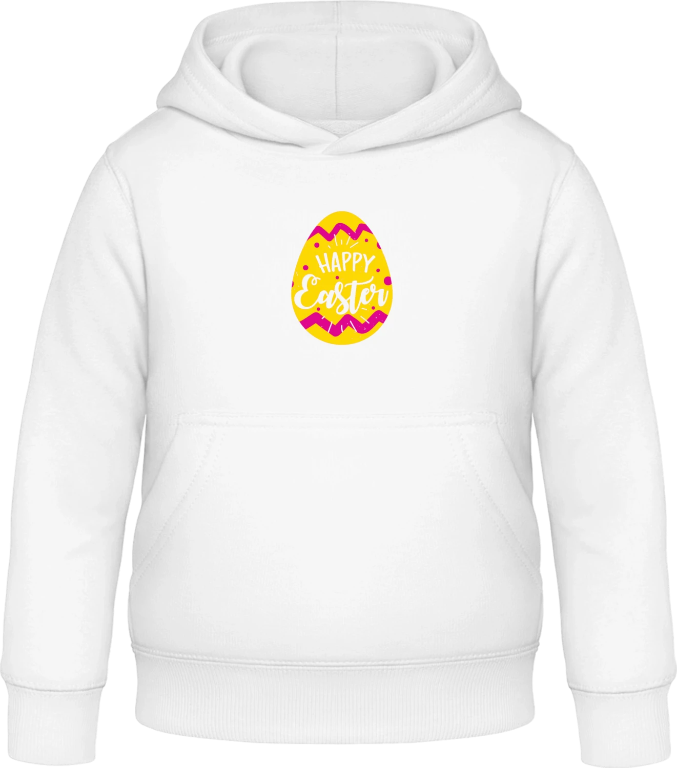 Happy Easter Yellow Egg - Arctic white Awdis Hoodie Kids - Front