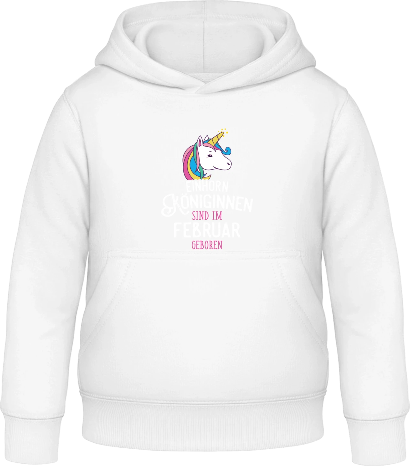 Einhorn Königinnen sind im Februar geboren - Arctic white Awdis Hoodie Kids - Front