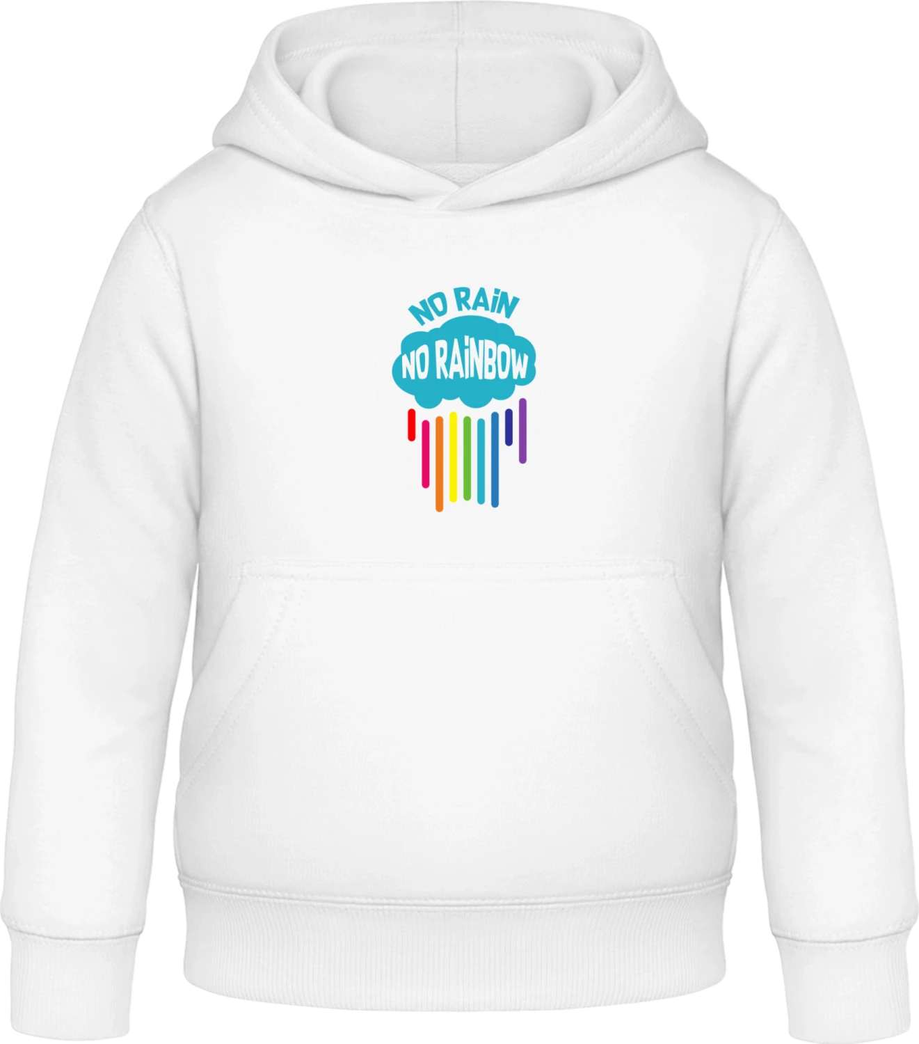 No Rain No Rainbow - Arctic white Awdis Hoodie Kids - Front