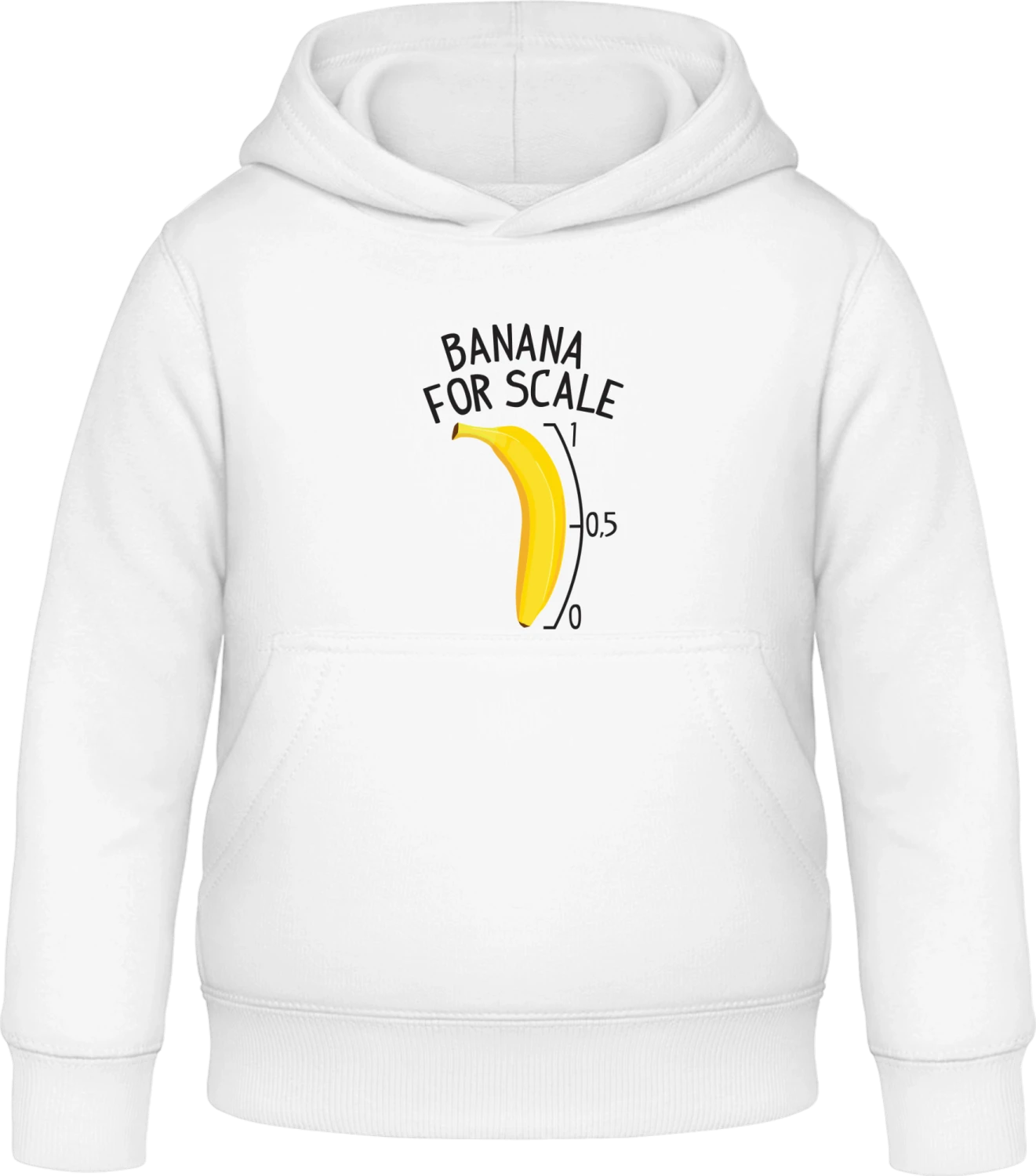 Banana For Scale - Arctic white Awdis Hoodie Kids - Front