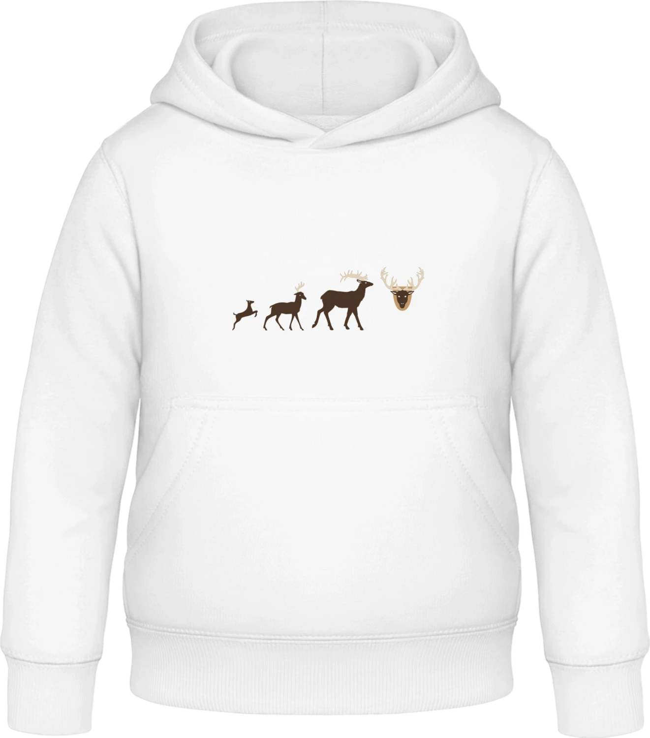 Evolution Deer To Antlers - Arctic white Awdis Hoodie Kids - Front