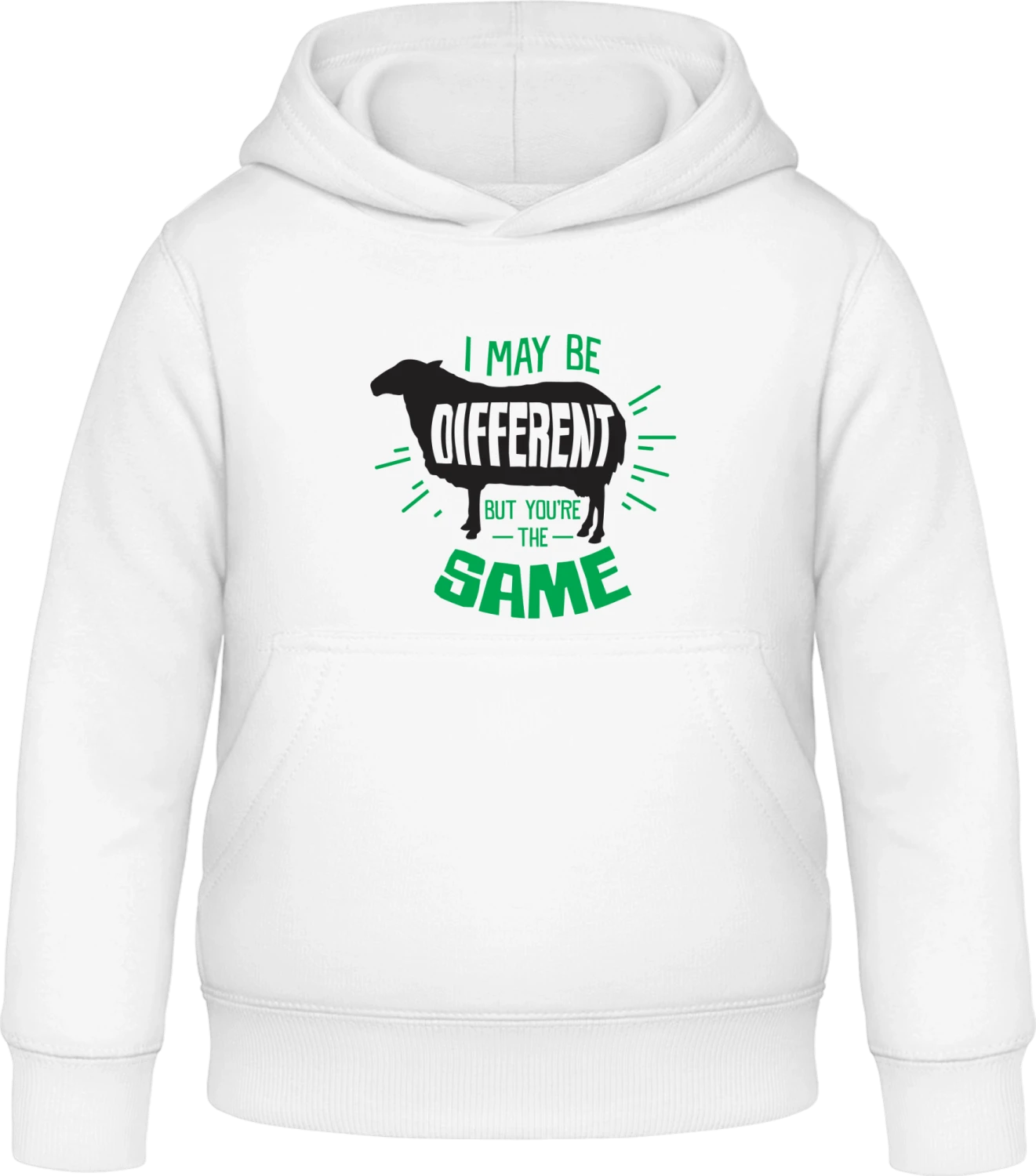 I May Be Different Black Sheep - Arctic white Awdis Hoodie Kids - Front