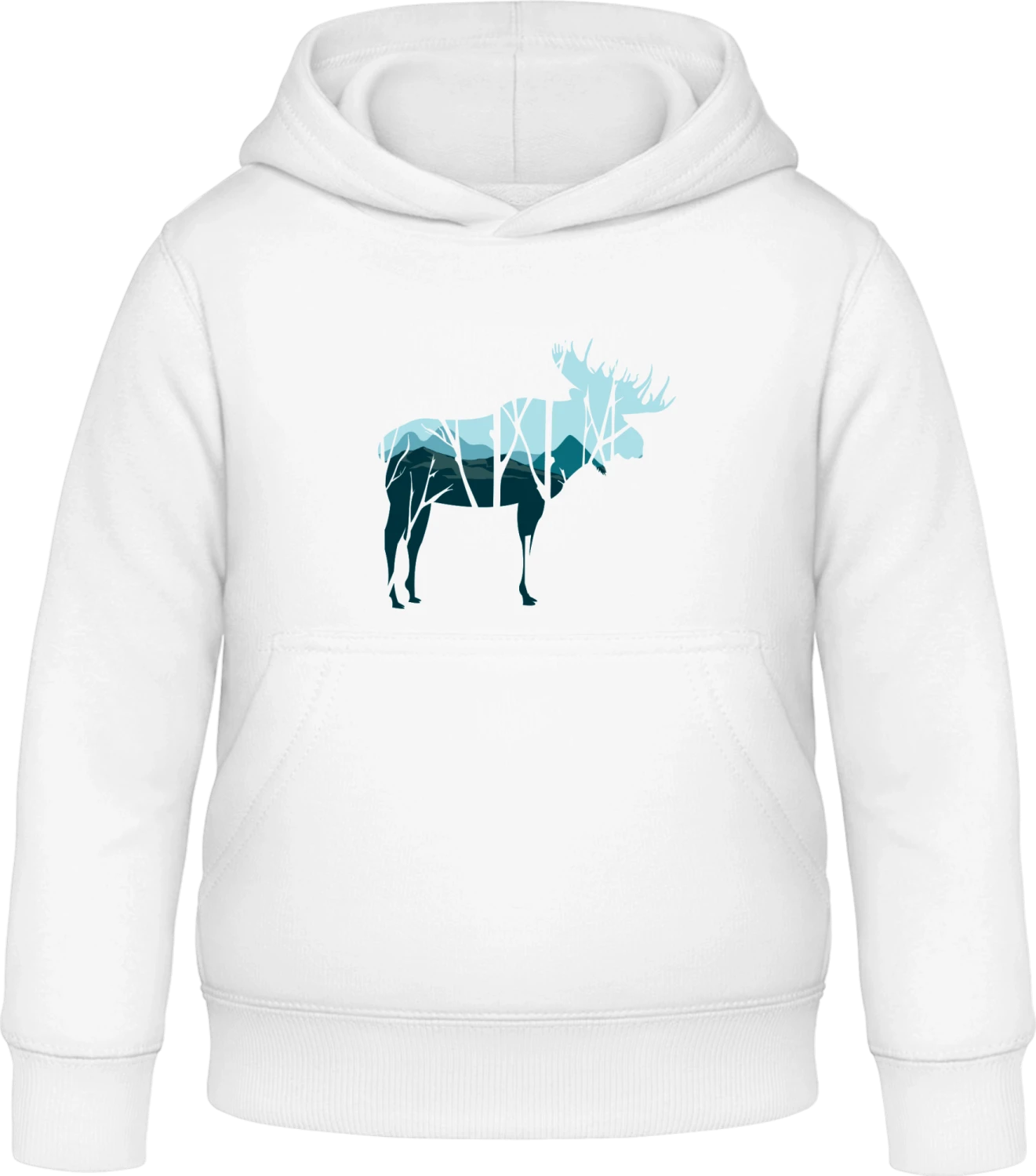 Moose Skyline - Arctic white Awdis Hoodie Kids - Front