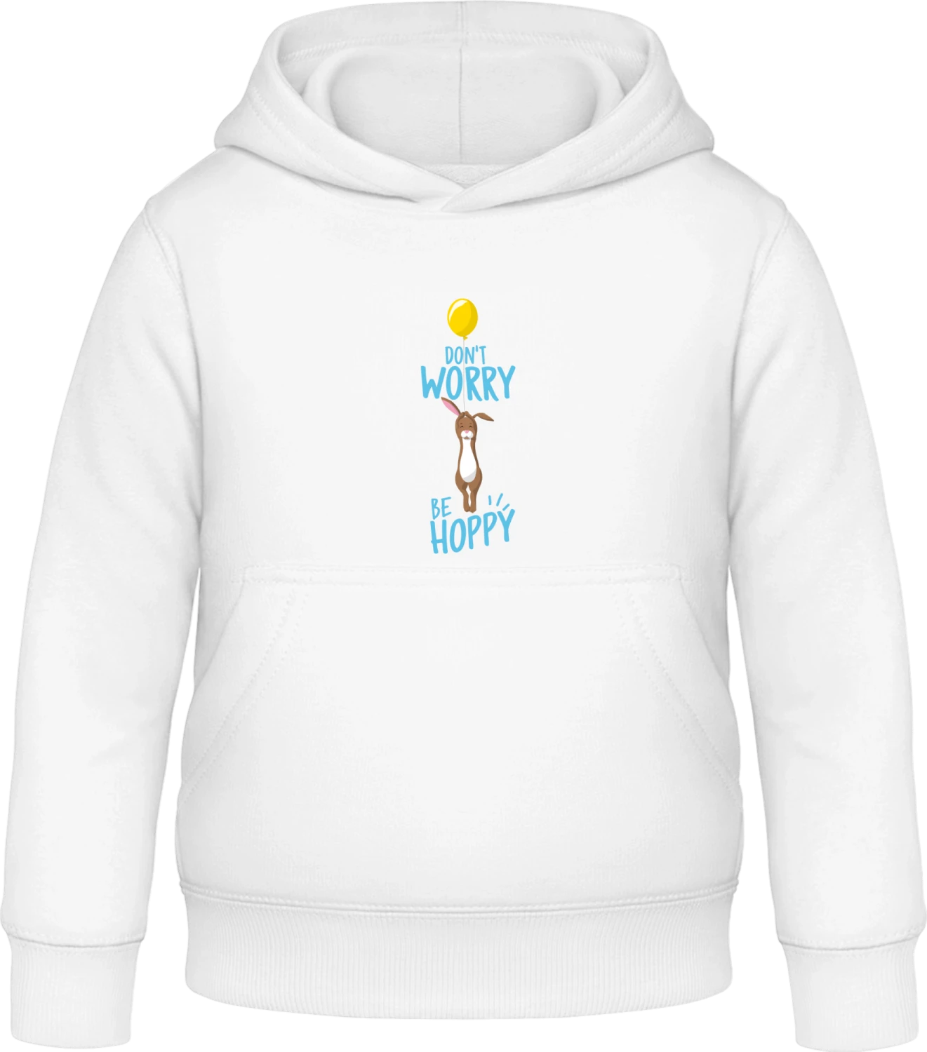 Don't Worry Be Hoppy - Arctic white Awdis Hoodie Kids - Front