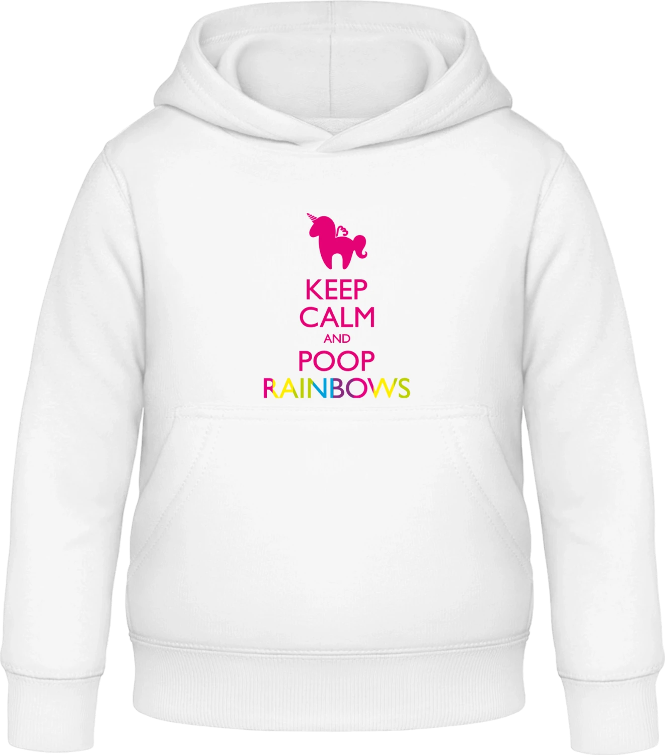 Poop Rainbows Unicorn - Arctic white Awdis Hoodie Kids - Front