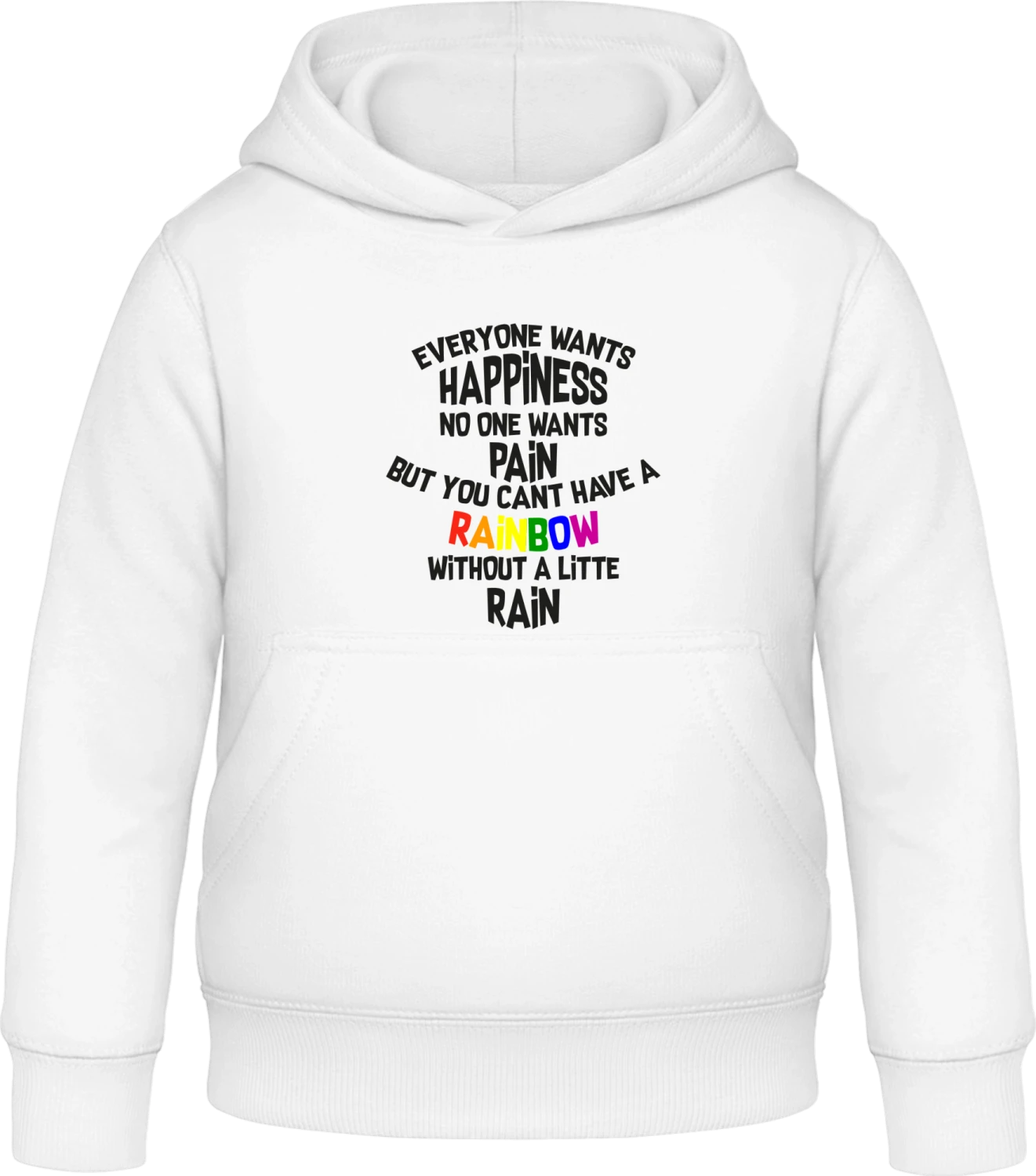 Everyone Wants Happiness - Arctic white Awdis Hoodie Kids - Front