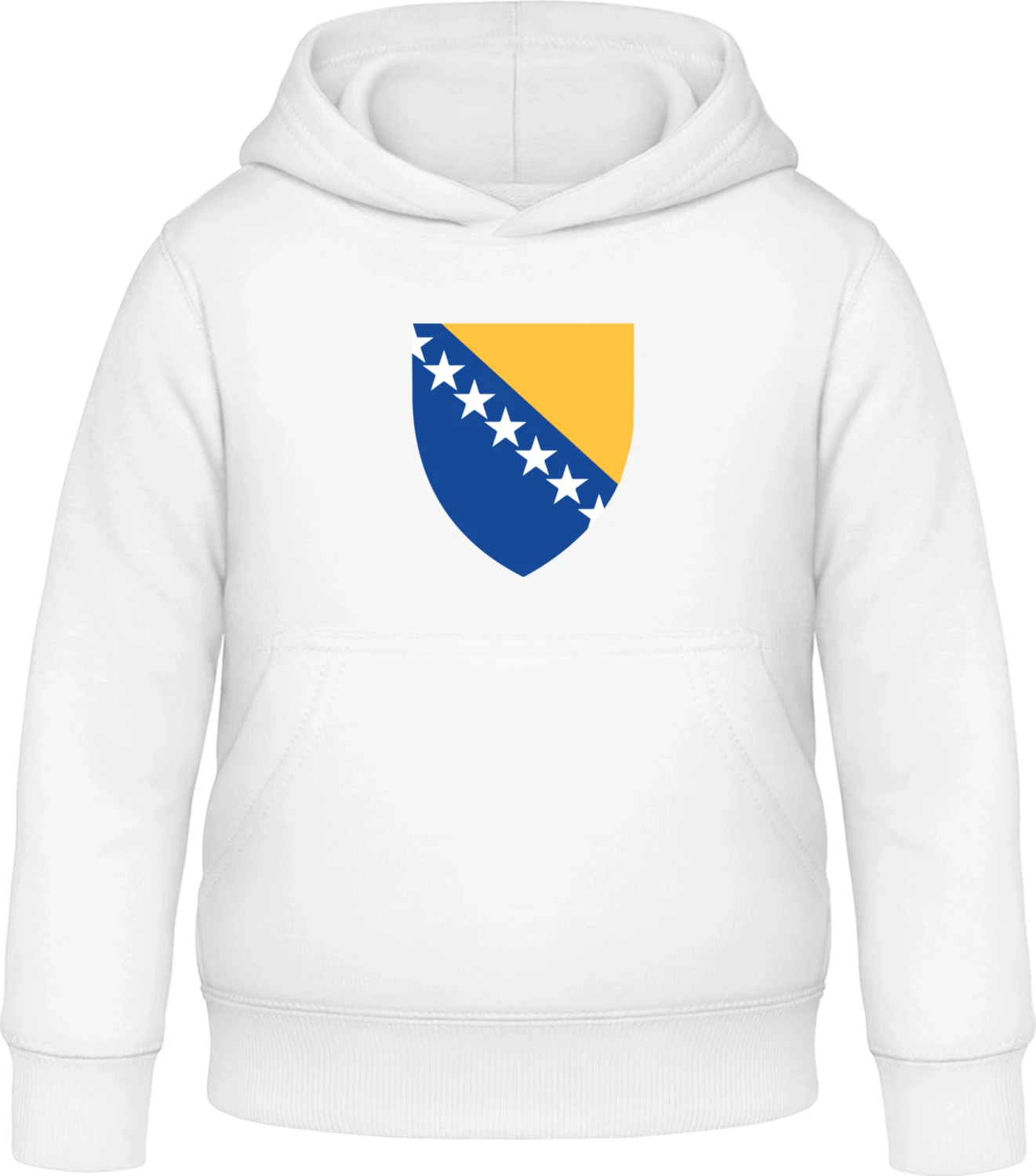 Bosnia and Herzegovina Coat of Arms - Arctic white Awdis Hoodie Kids - Front