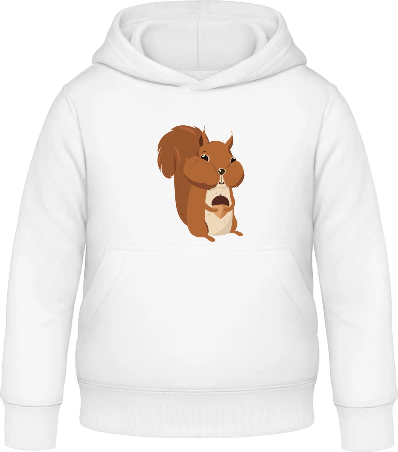 Squirrel Eating Nuts - Arctic white Awdis Hoodie Kids - Front