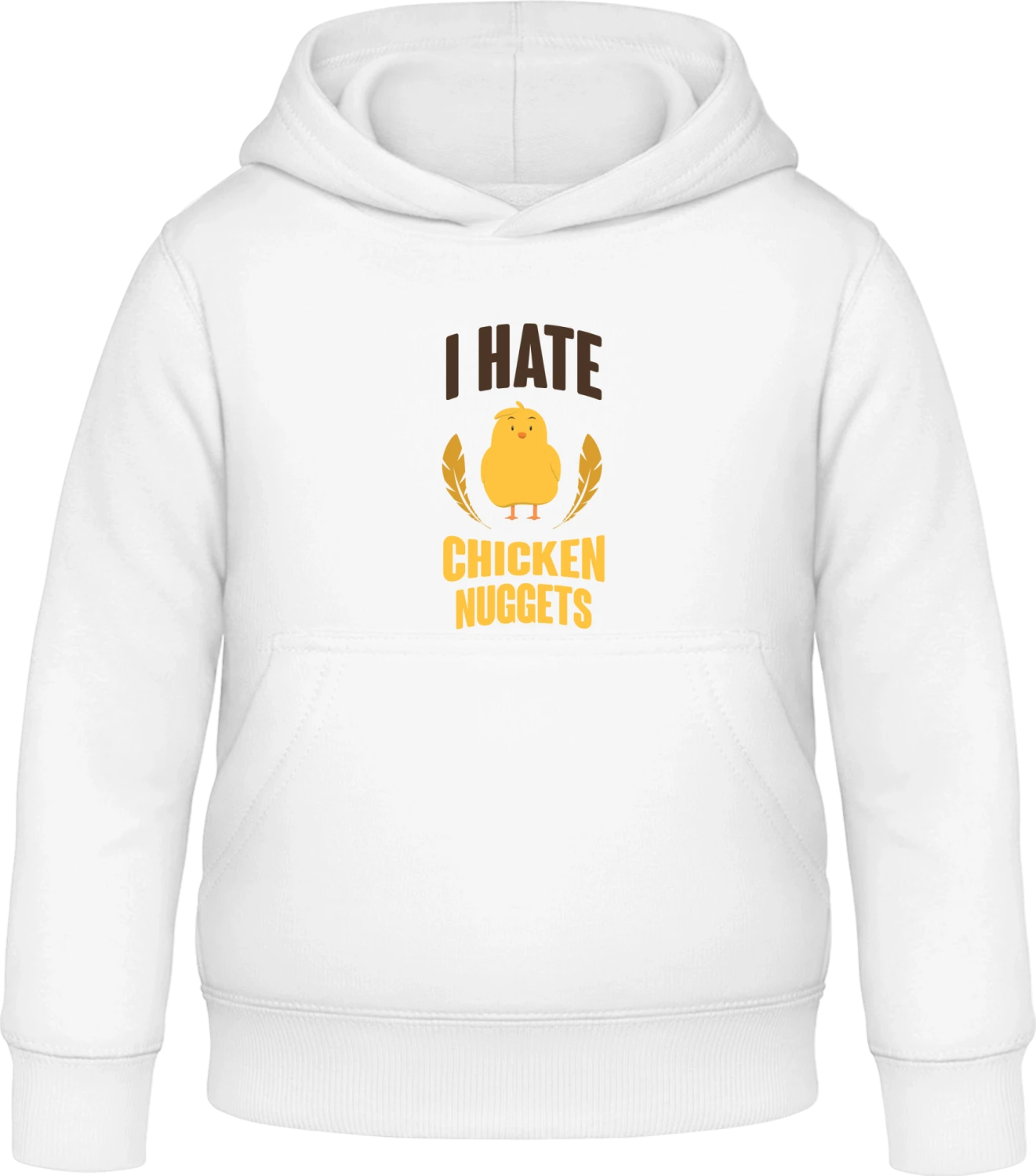 I Hate Chicken Nuggets - Arctic white Awdis Hoodie Kids - Front