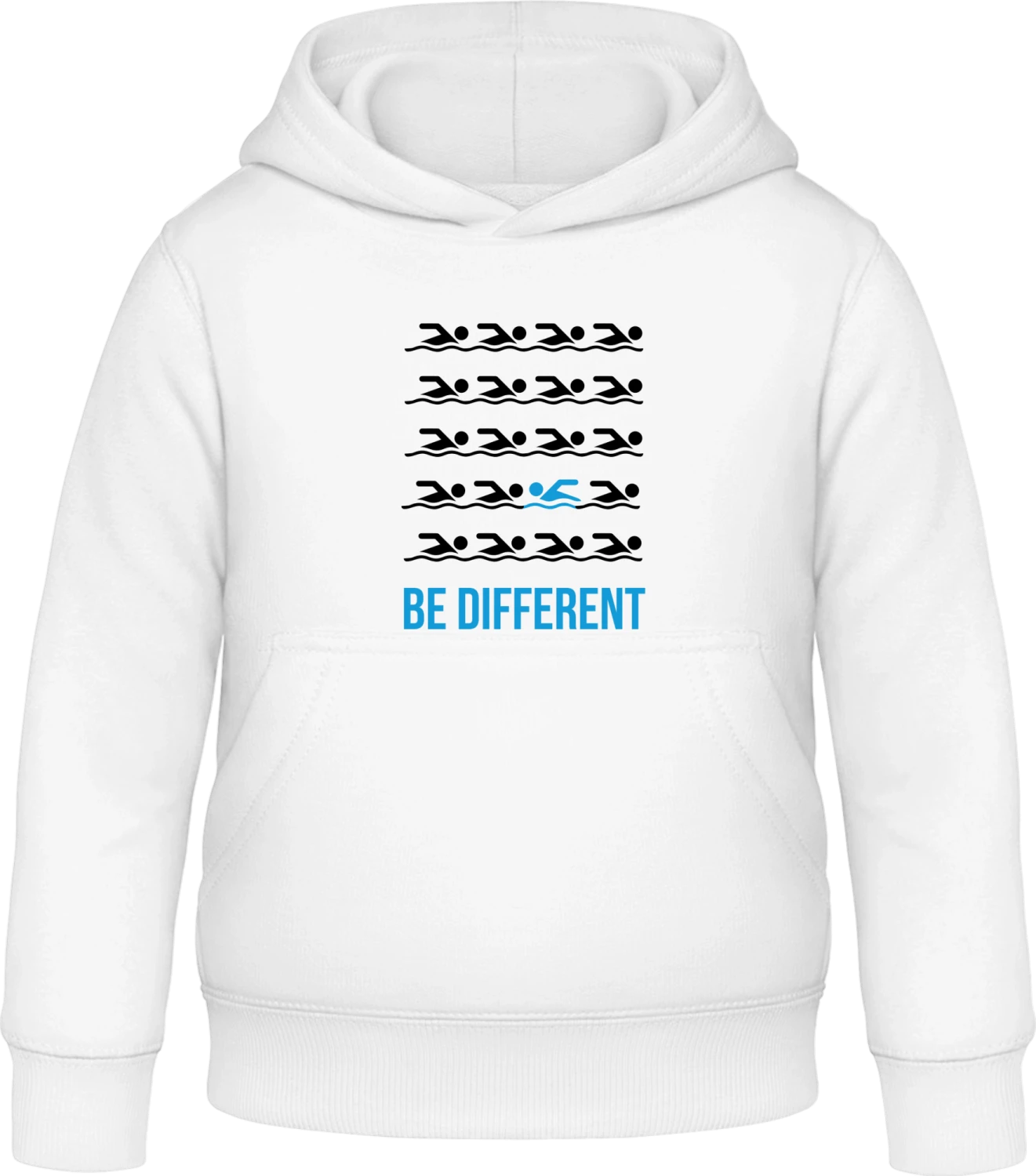 Be Different Swimming - Arctic white Awdis Hoodie Kids - Front