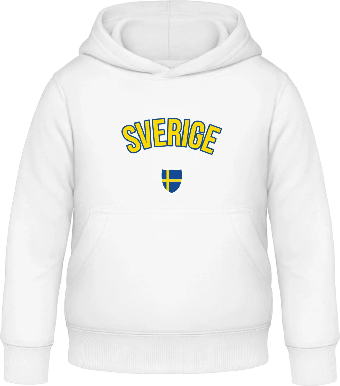 SVERIGE Flag Fan - Arctic white Awdis Hoodie Kids - Front