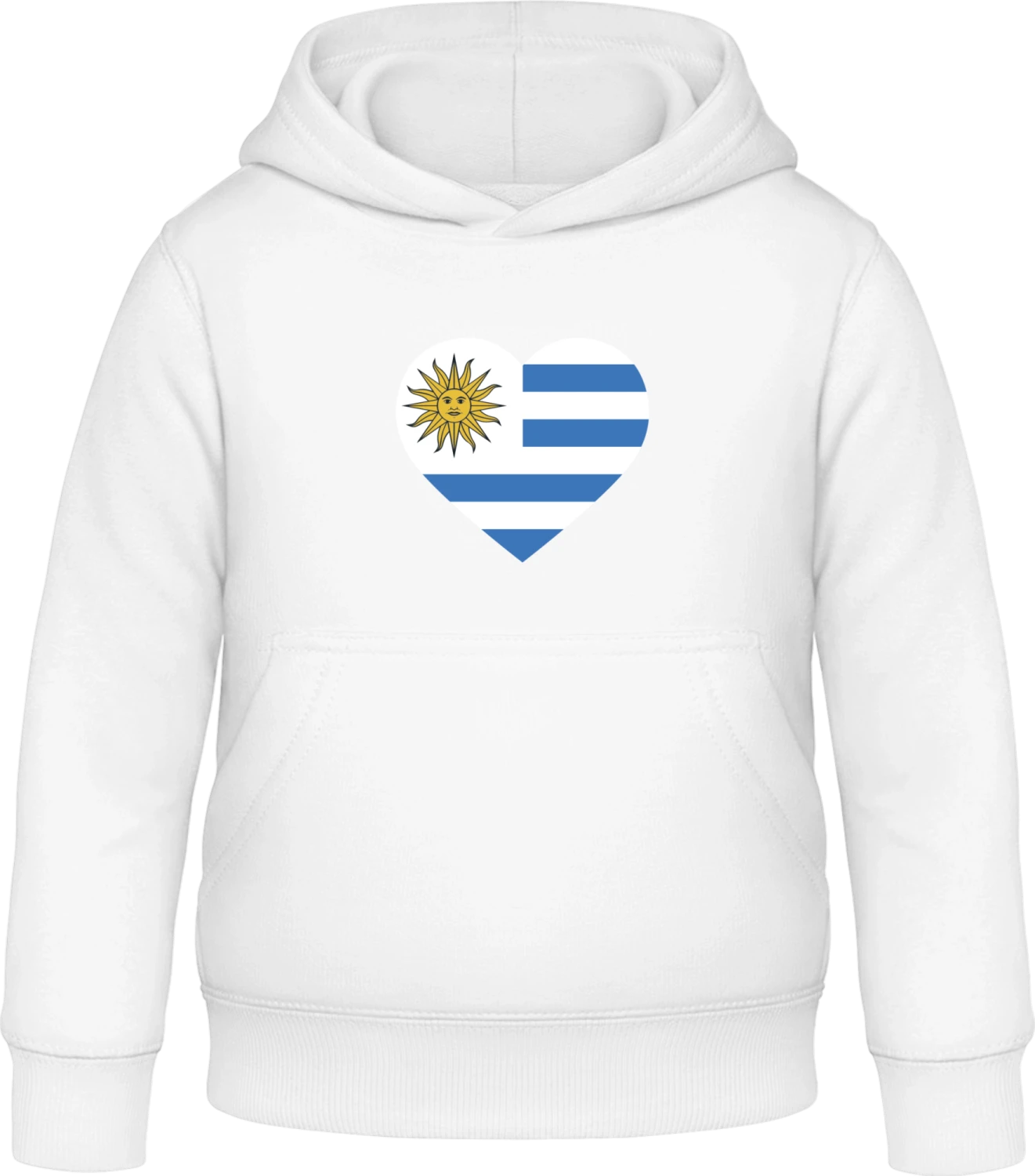 Uruguay Heart Flag - Arctic white Awdis Hoodie Kids - Front