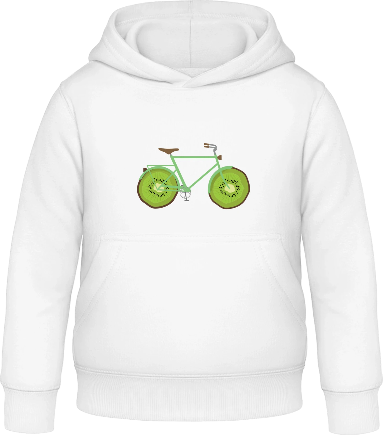 Kiwi Bicycle - Arctic white Awdis Hoodie Kids - Front