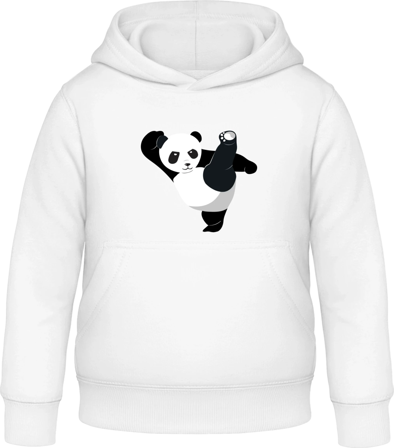 Karate Panda - Arctic white Awdis Hoodie Kids - Front