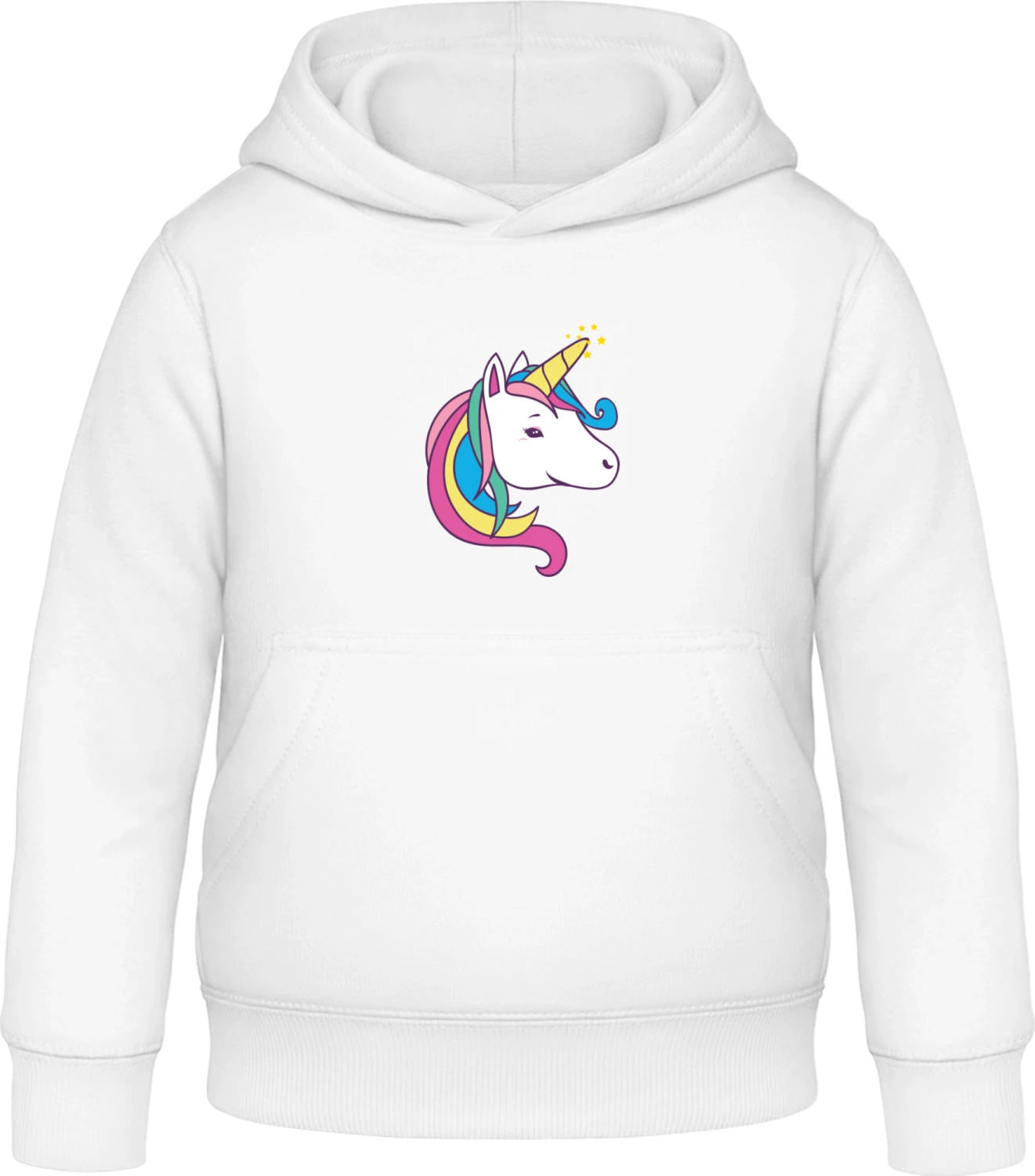 Unicorn Face - Arctic white Awdis Hoodie Kids - Front