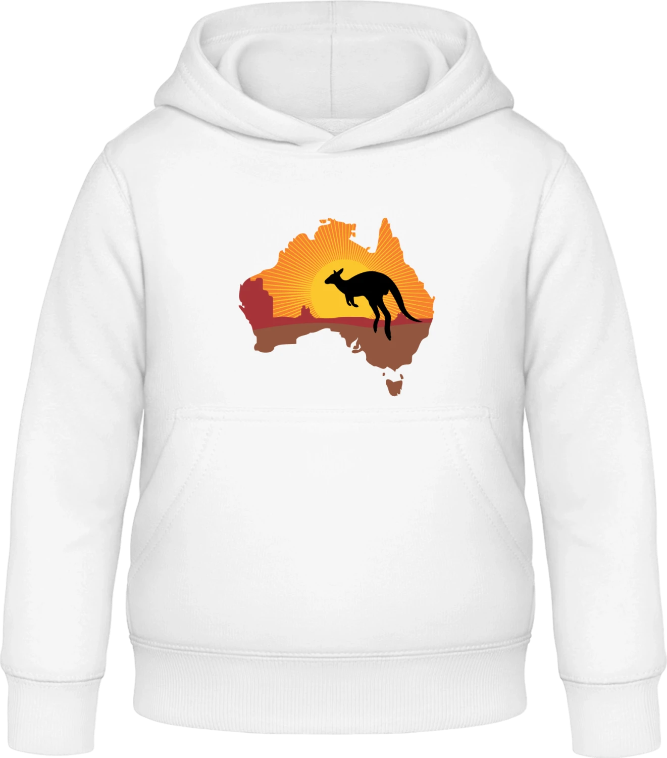 Kangaroo In Australia Desert - Arctic white Awdis Hoodie Kids - Front