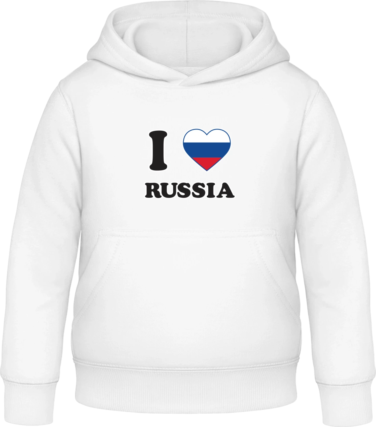 I Love Russia - Arctic white Awdis Hoodie Kids - Front