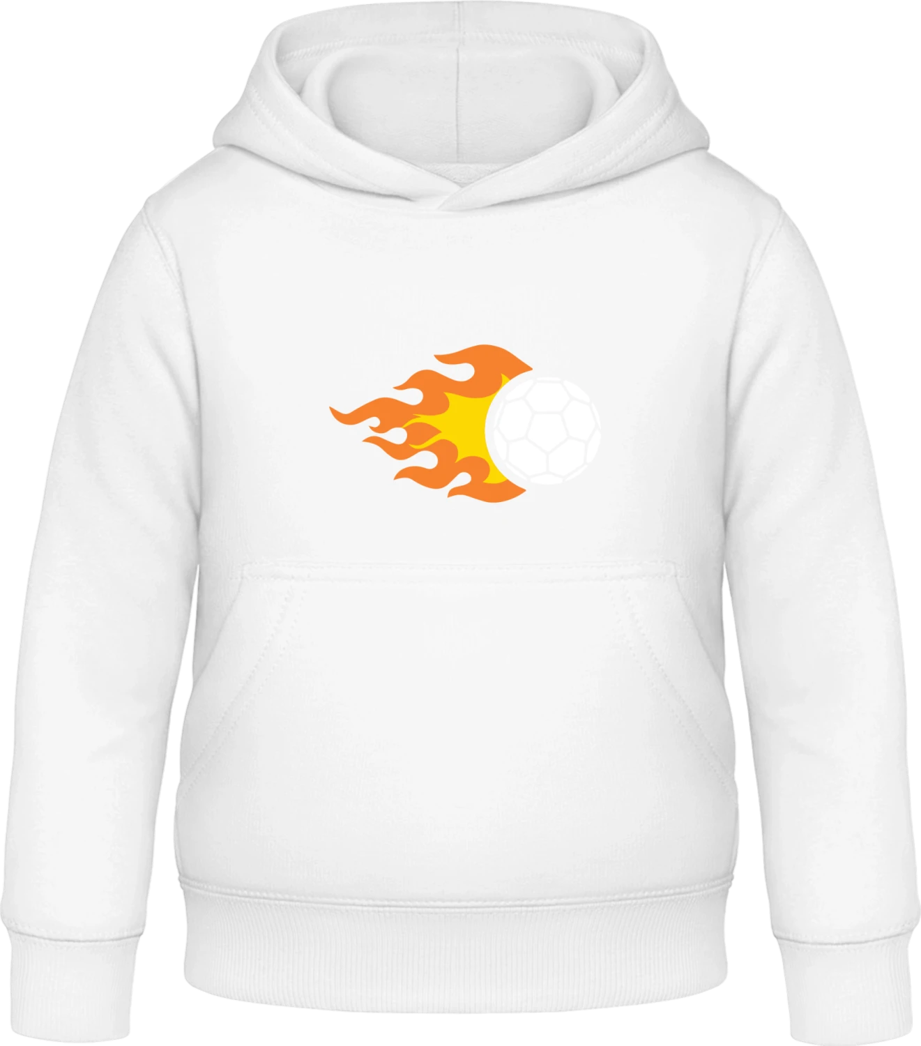 Handball schneller Ball mit Feuer - Arctic white Awdis Hoodie Kids - Front