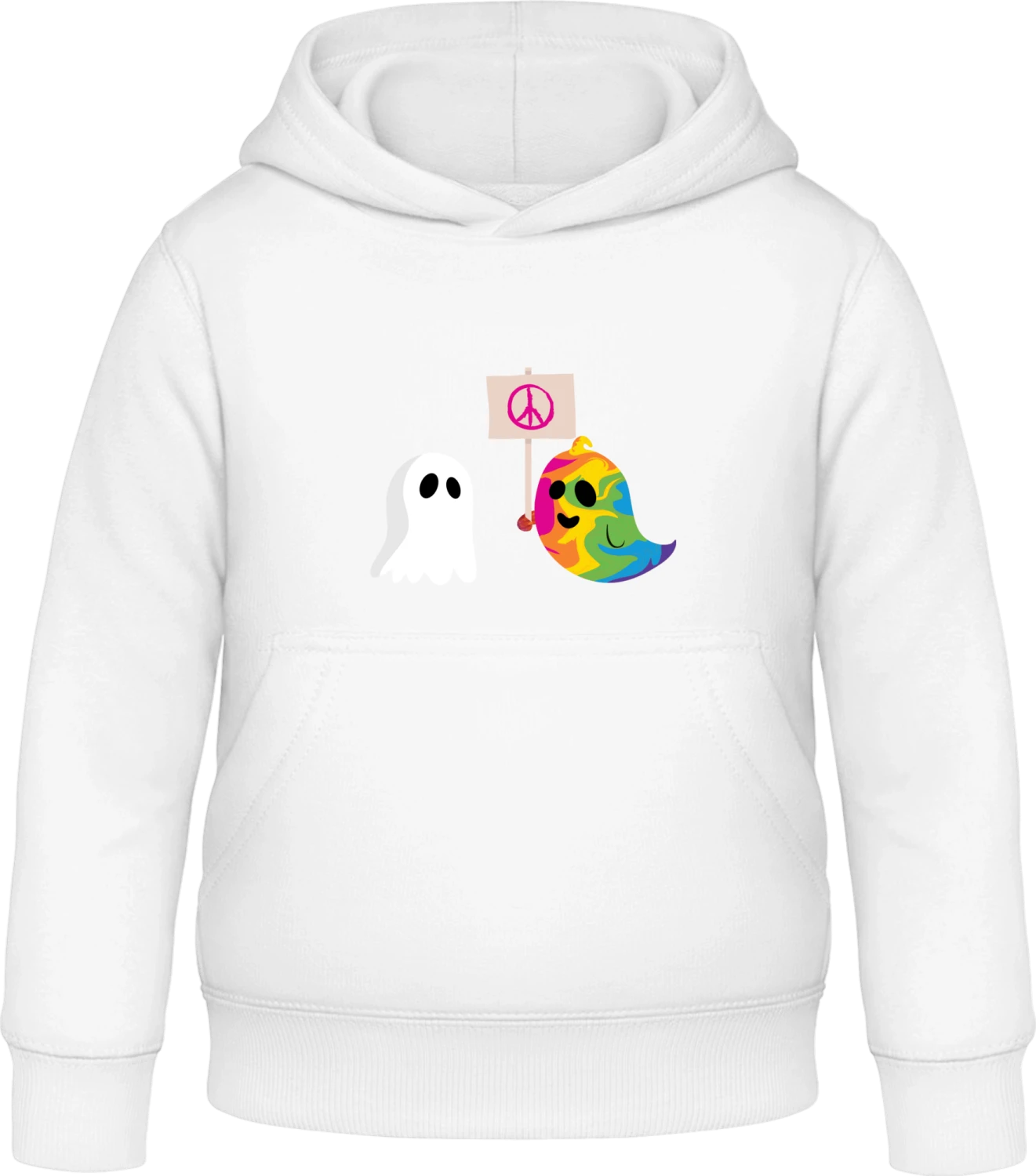 Hippie Ghost - Arctic white Awdis Hoodie Kids - Front