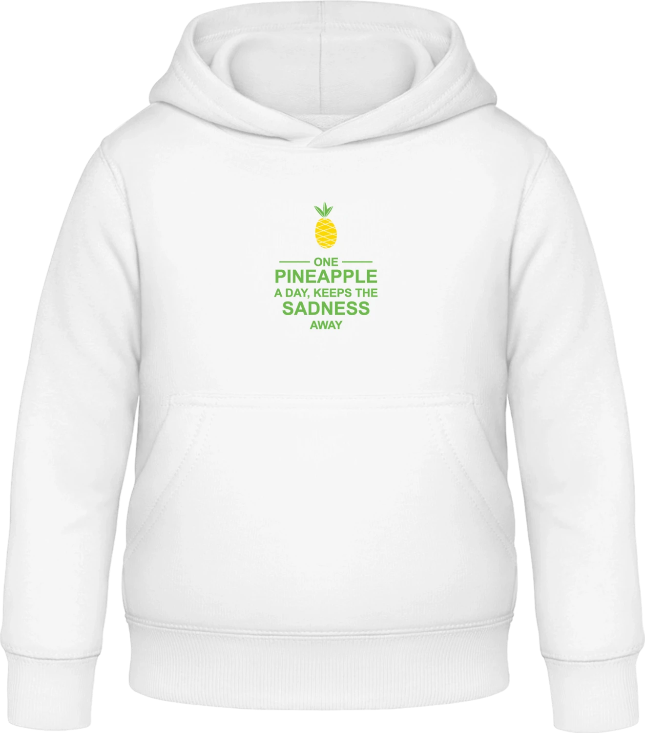 One Pineapple A Day No Sadness - Arctic white Awdis Hoodie Kids - Front