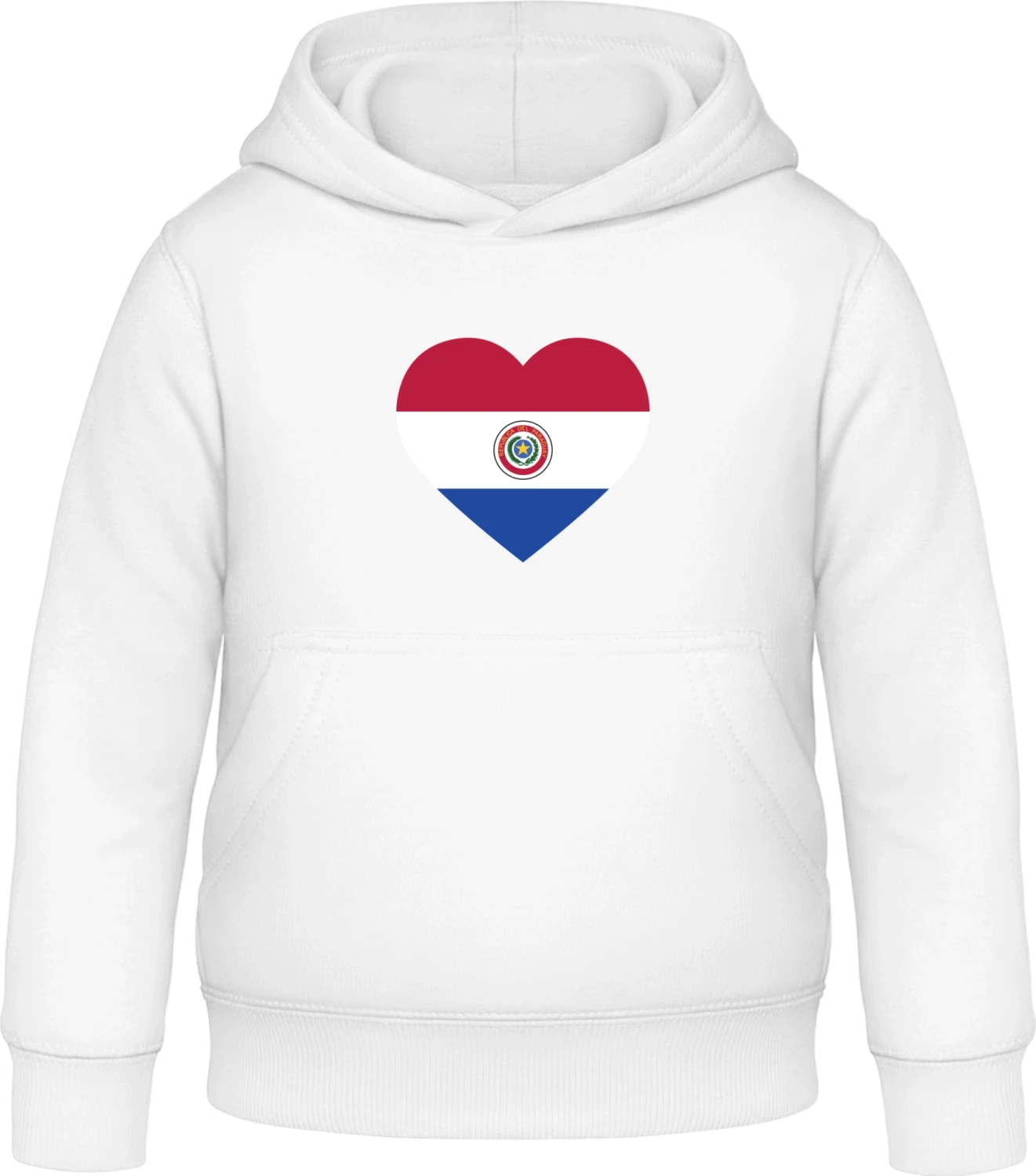 Paraguay Heart Flag - Arctic white Awdis Hoodie Kids - Front