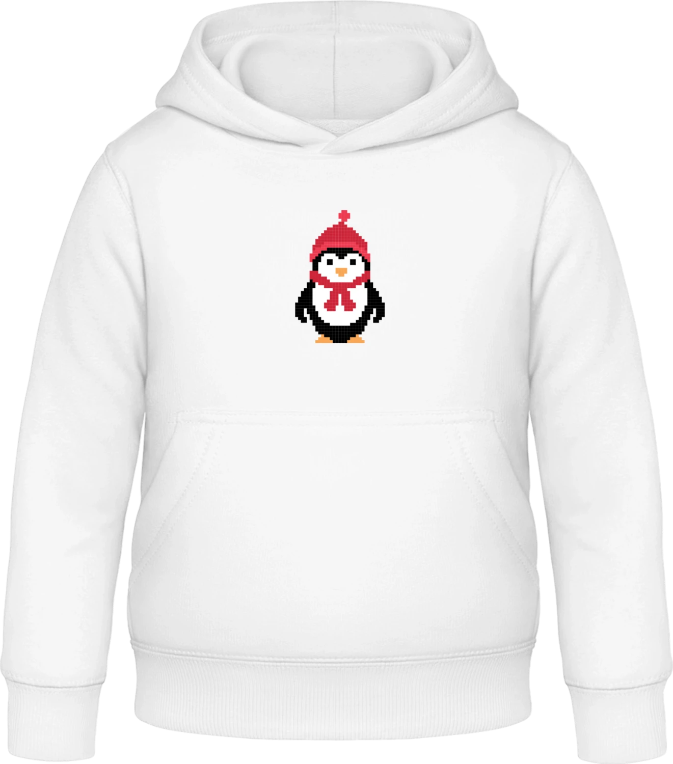 Penguin Pixel Style - Arctic white Awdis Hoodie Kids - Front