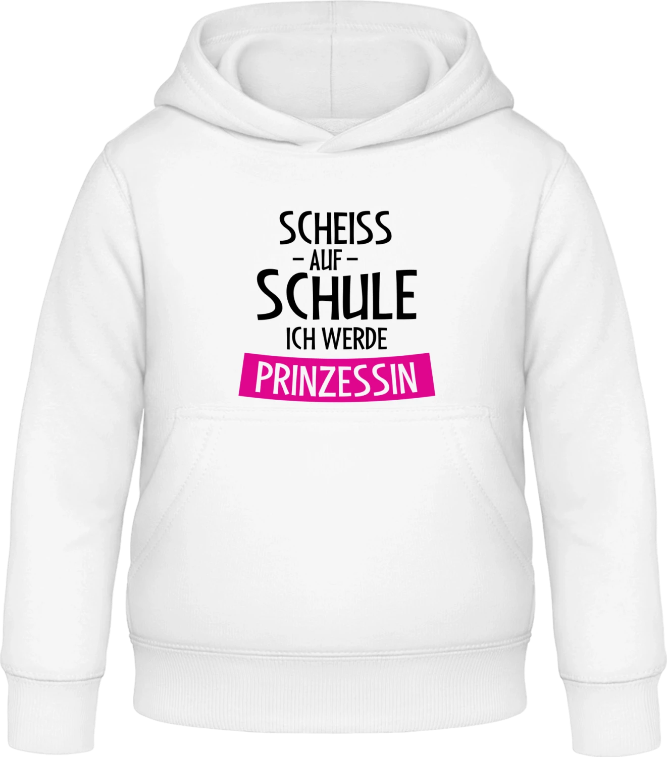 Scheiss auf Schule ich werde Prinzessin - Arctic white Awdis Hoodie Kids - Front