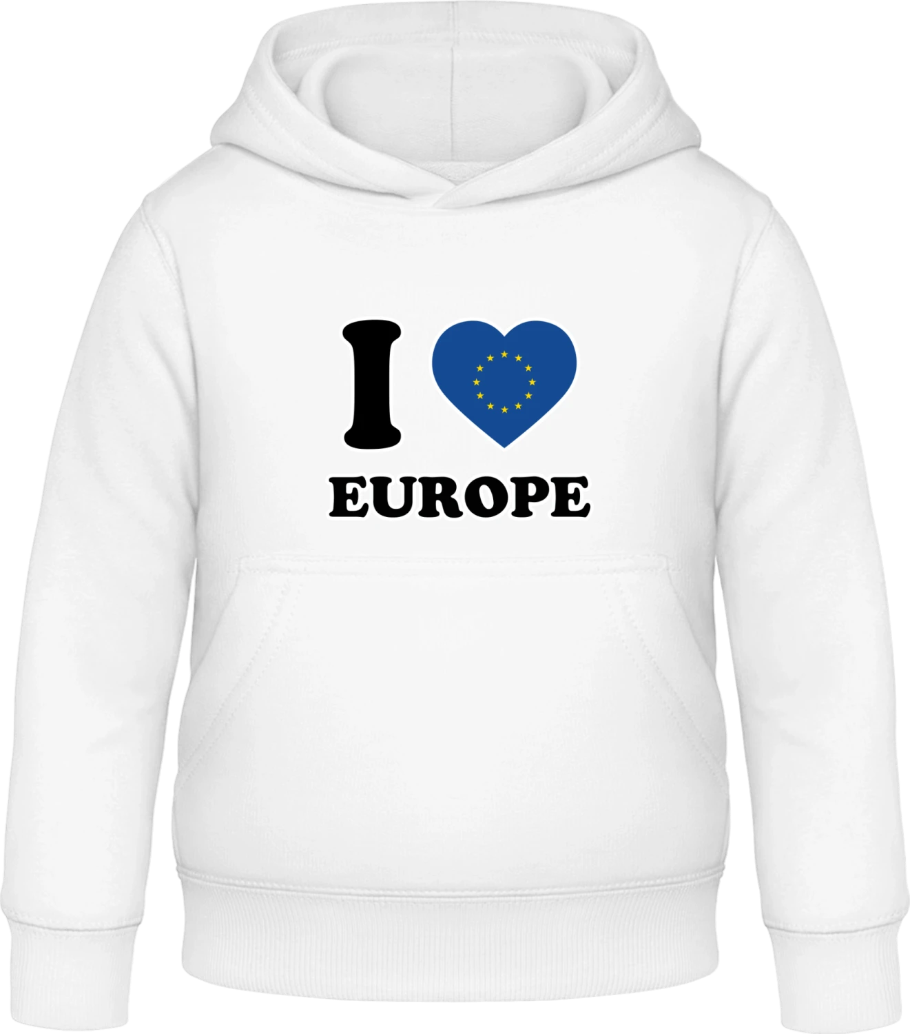 I Love Europe - Arctic white Awdis Hoodie Kids - Front