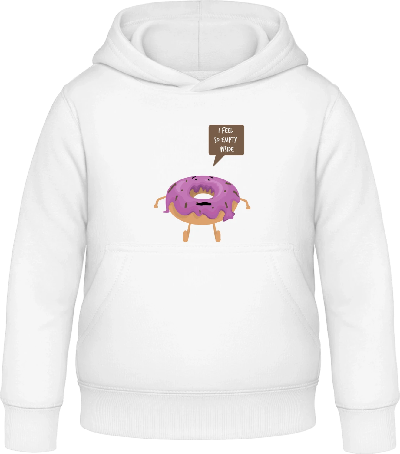 Donut Feels So Empty Inside - Arctic white Awdis Hoodie Kids - Front