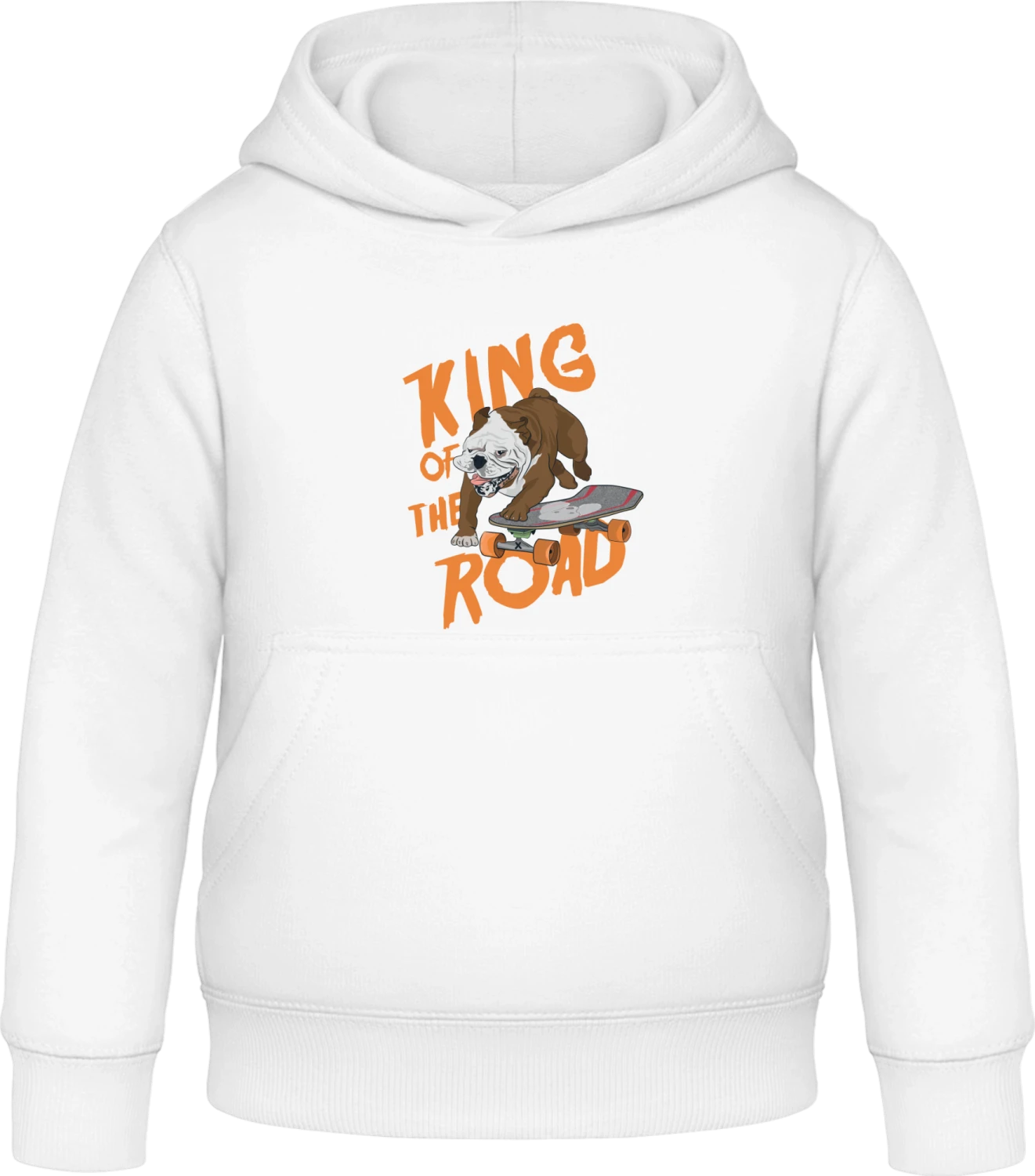 Bulldog King Of The Road - Arctic white Awdis Hoodie Kids - Front