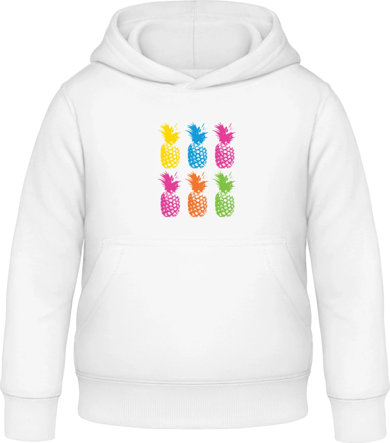 Retro Pineapple - Arctic white Awdis Hoodie Kids - Front