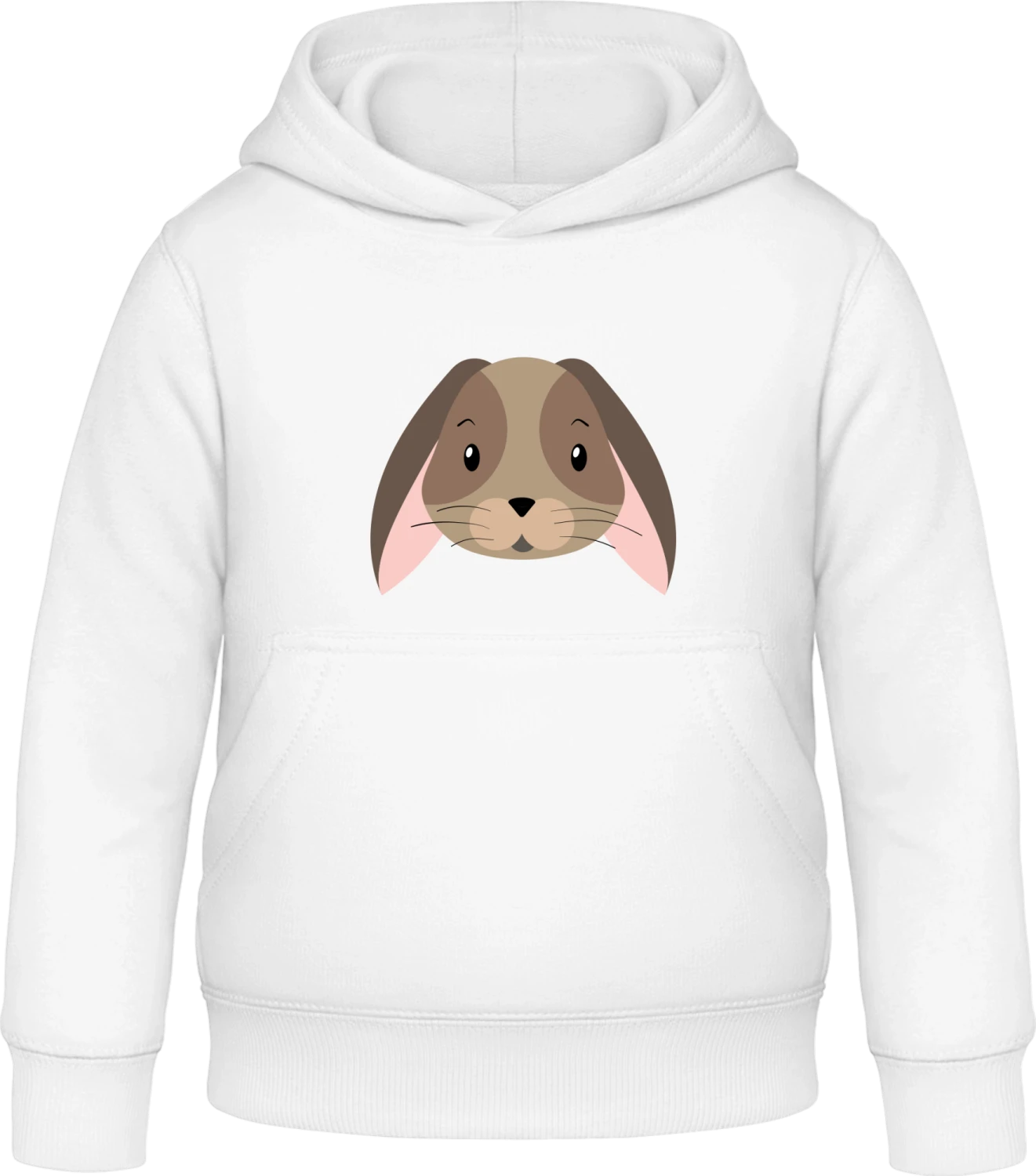 Comic Bunny Face - Arctic white Awdis Hoodie Kids - Front