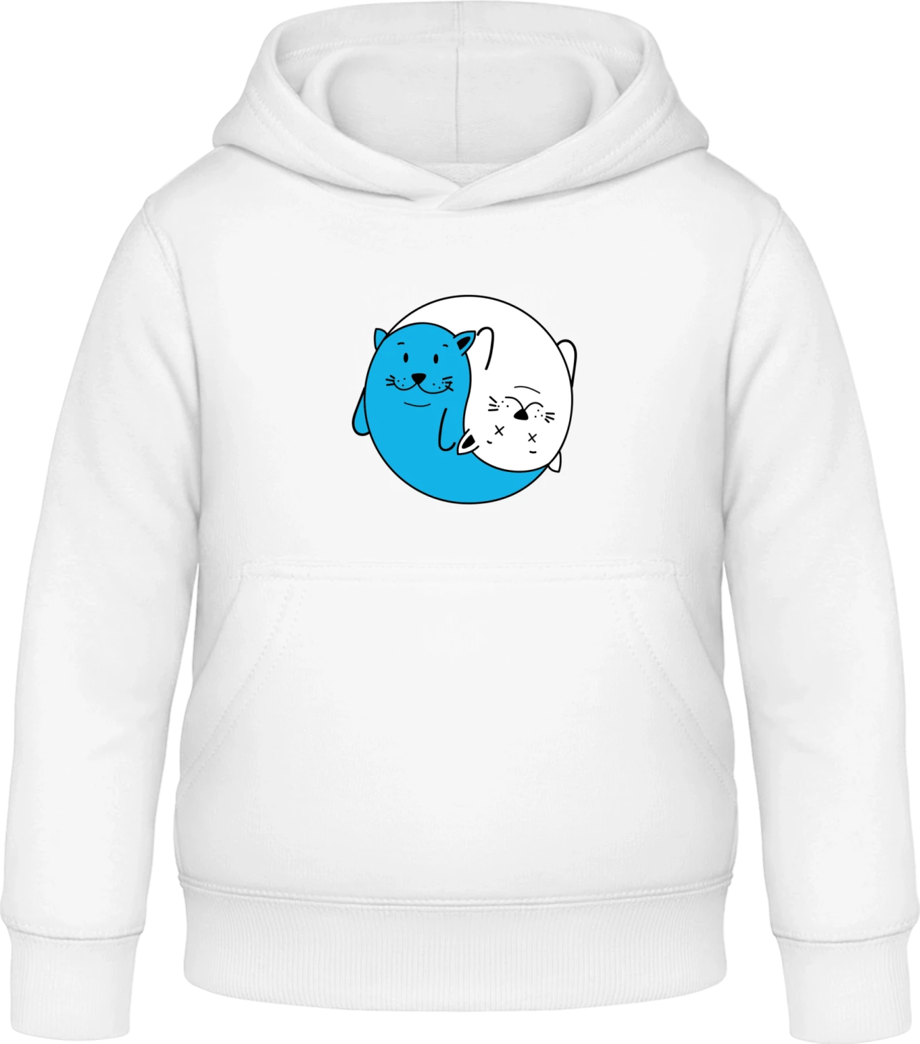 Cats Ying Yang - Arctic white Awdis Hoodie Kids - Front