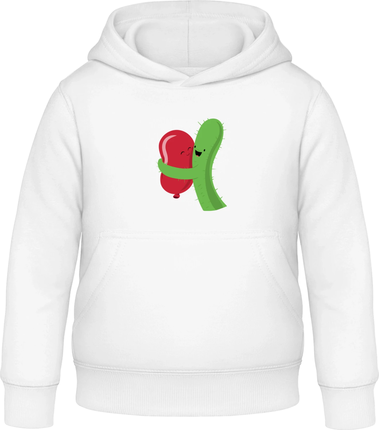 Cactus Hug Balloon - Arctic white Awdis Hoodie Kids - Front